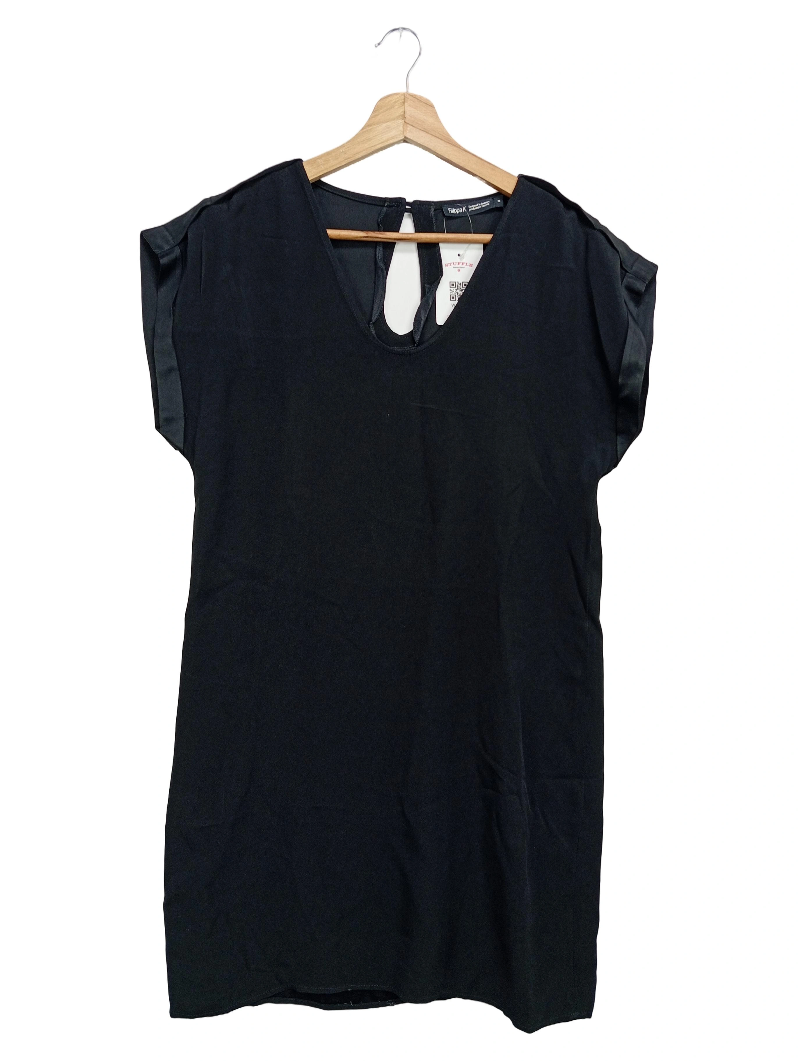 FILIPPA K Damen Blusenkleid XS 34 Schwarz Elegant Minimalistisch 85cm 1