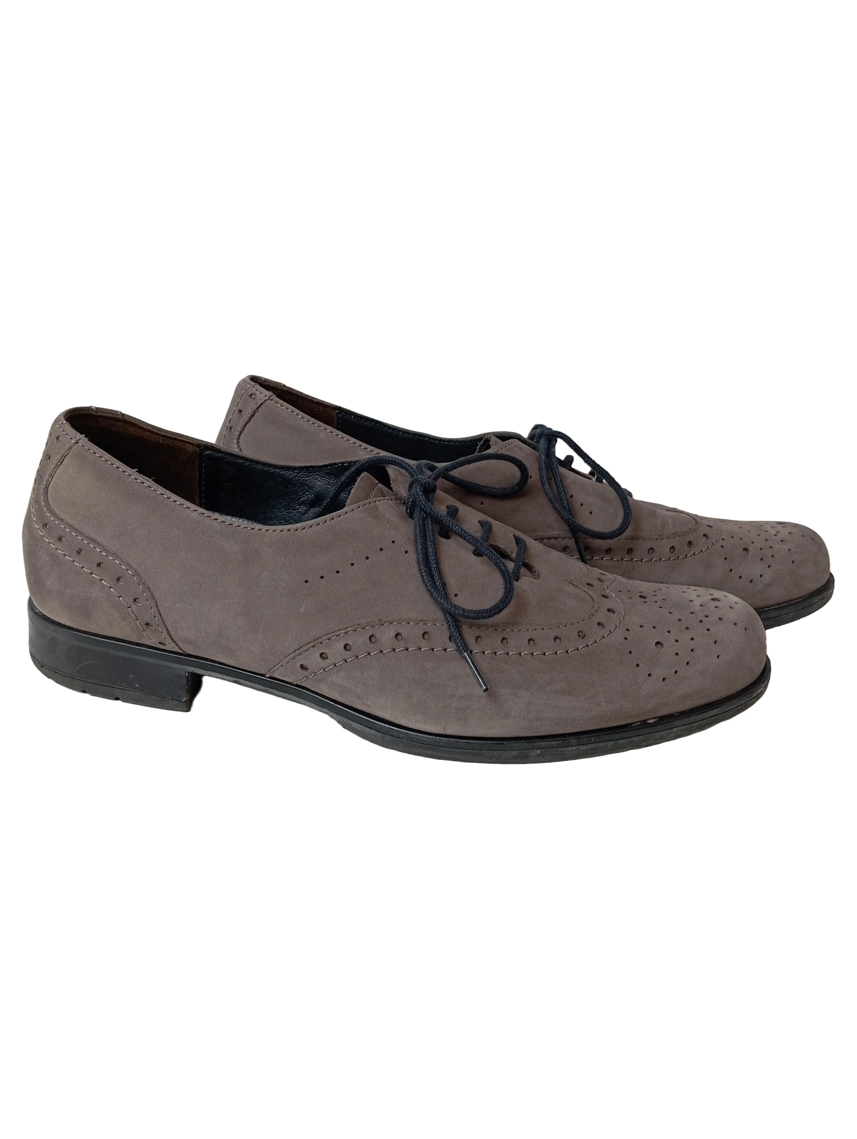 SEMLER SELECT Damen Schnürschuhe Brogues Gr. 37.5 Grau Klassisch Elegant 1