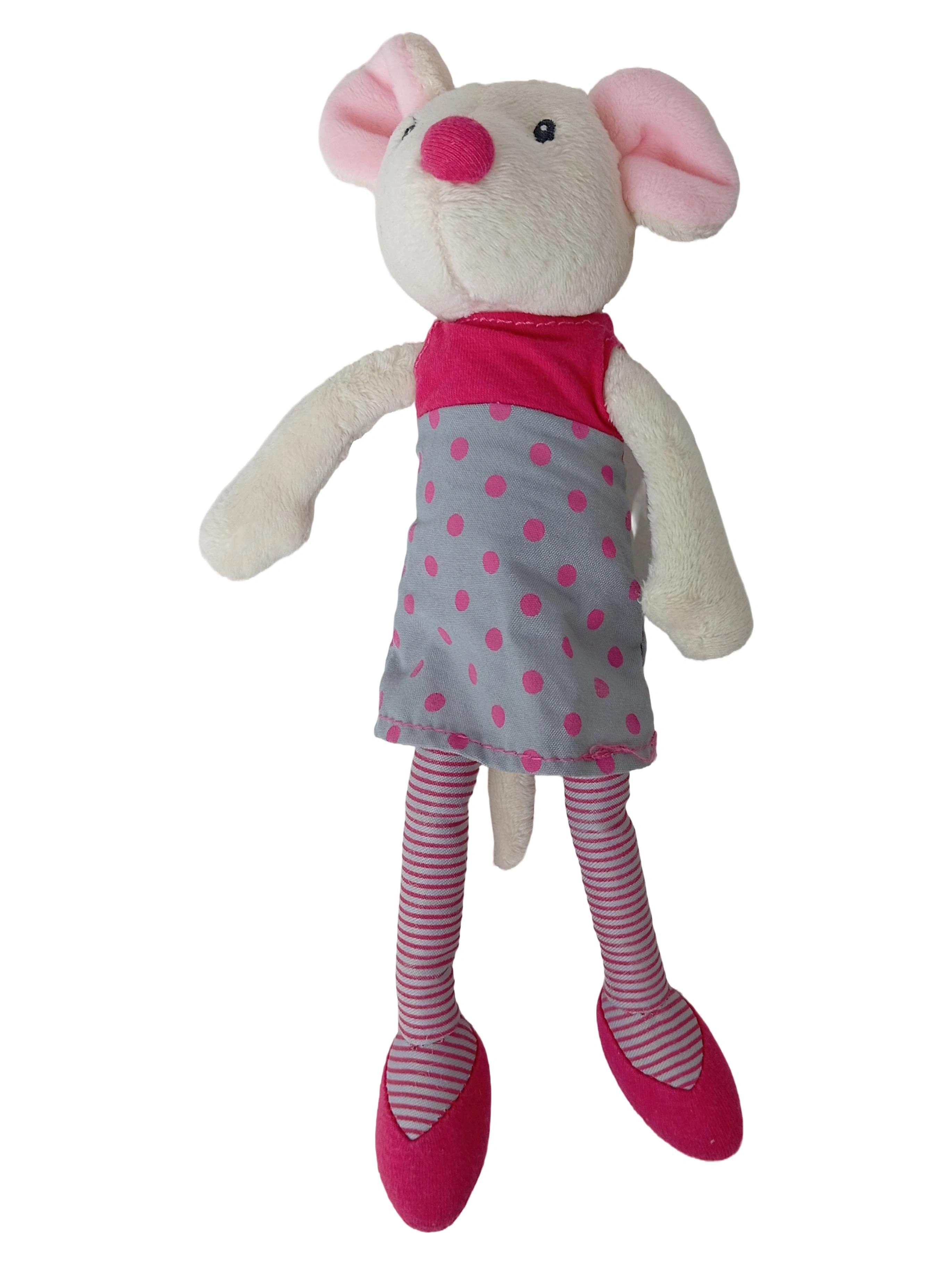 EGMONT Baby Kuscheltier Maus Stofftier Schmusetier Weiß Pink 26cm 1