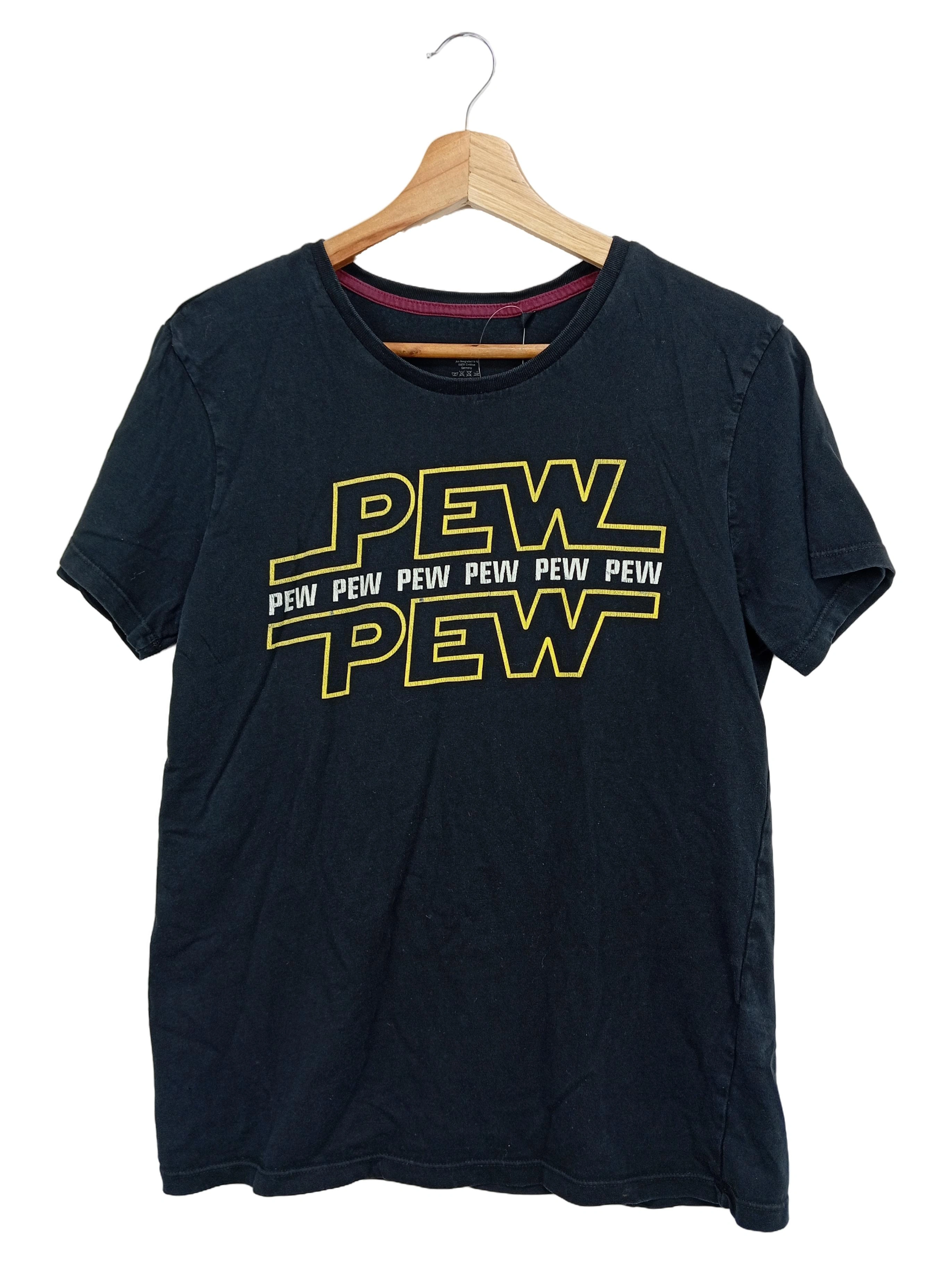 ELBENWALD Herren T-Shirt S 46/S Blau mit PEW PEW PEW Schriftzug 1