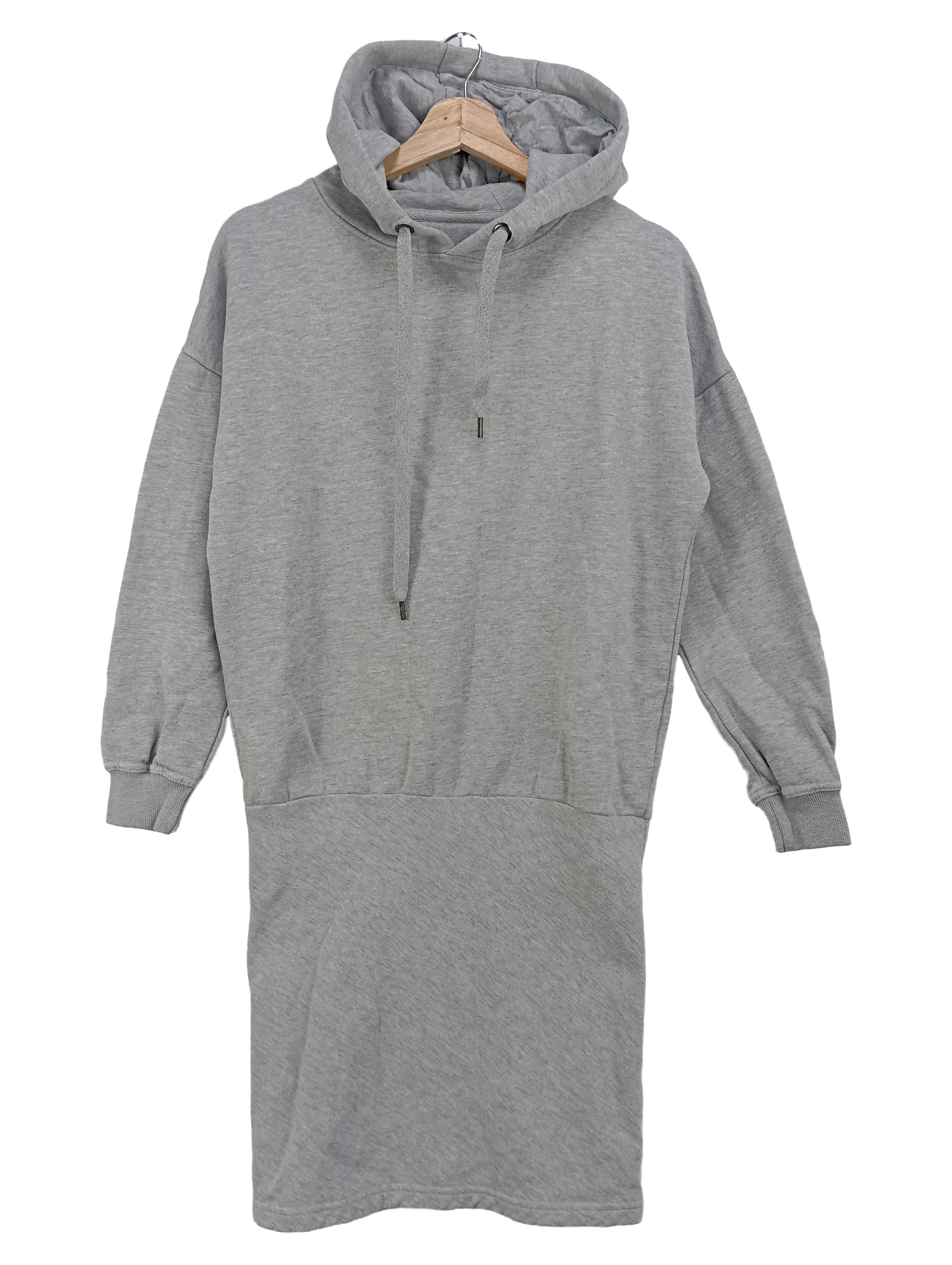 DEFSHOP Damen Freizeitkleid Hoodie Kleid Gr. 34/XS Grau Streetwear 1