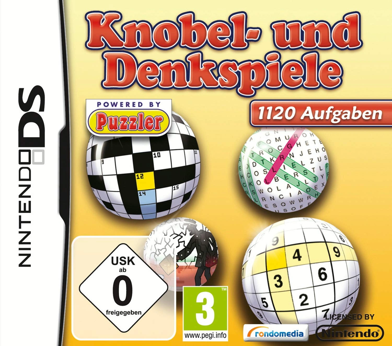 Knobel- und Denkspiele Nintendo DS 1120 Aufgaben Puzzler Sudoku Kreuzworträtsel 1
