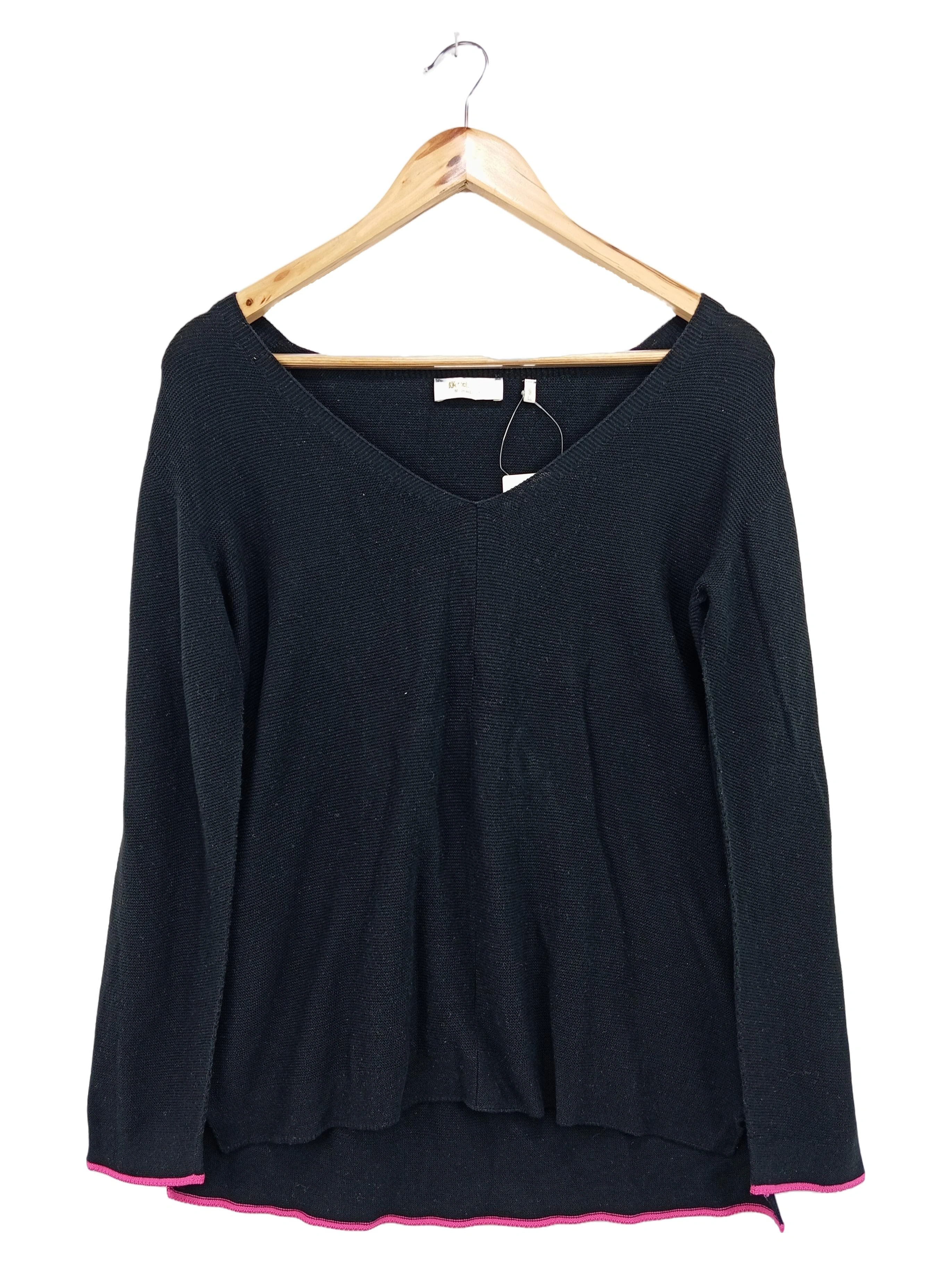 RICH & ROYAL Pullover Damen Schwarz Gr. 34/XS Elegant Strick Baumwolle 1