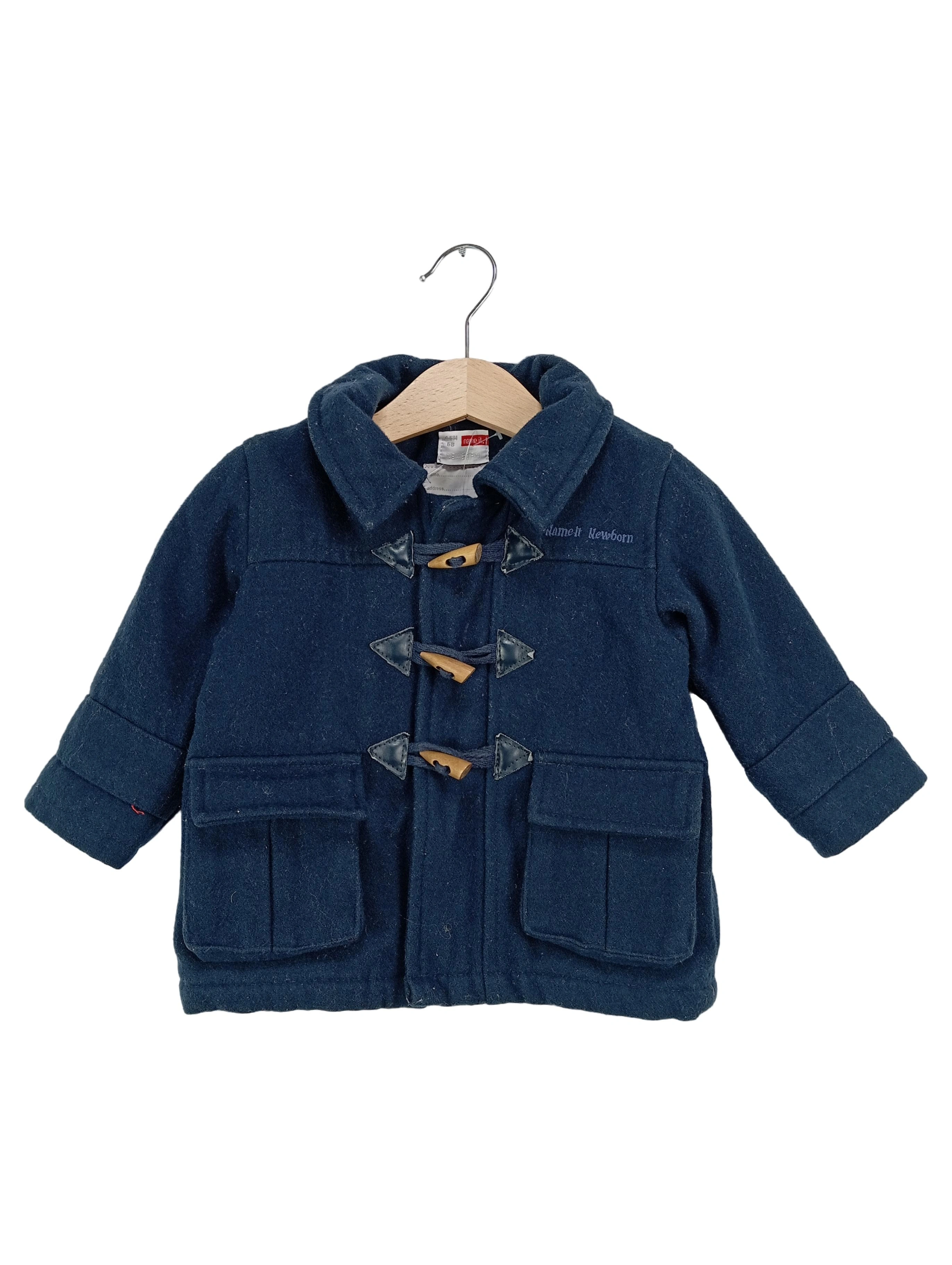NAME IT Kinder Dufflecoat Gr. 68 Blau Klassisch Wolle 1