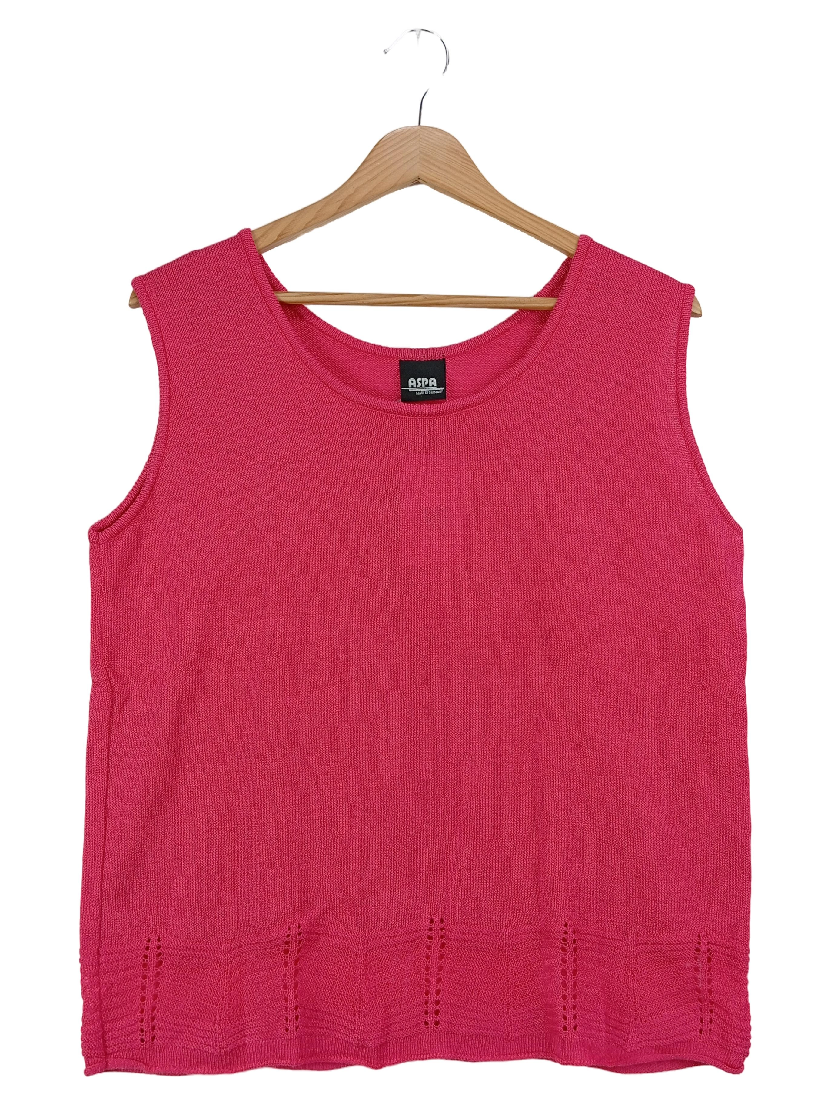 ASPA Damen Pullunder Rosa Einheitsgröße Klassisch Elegant Strick 1