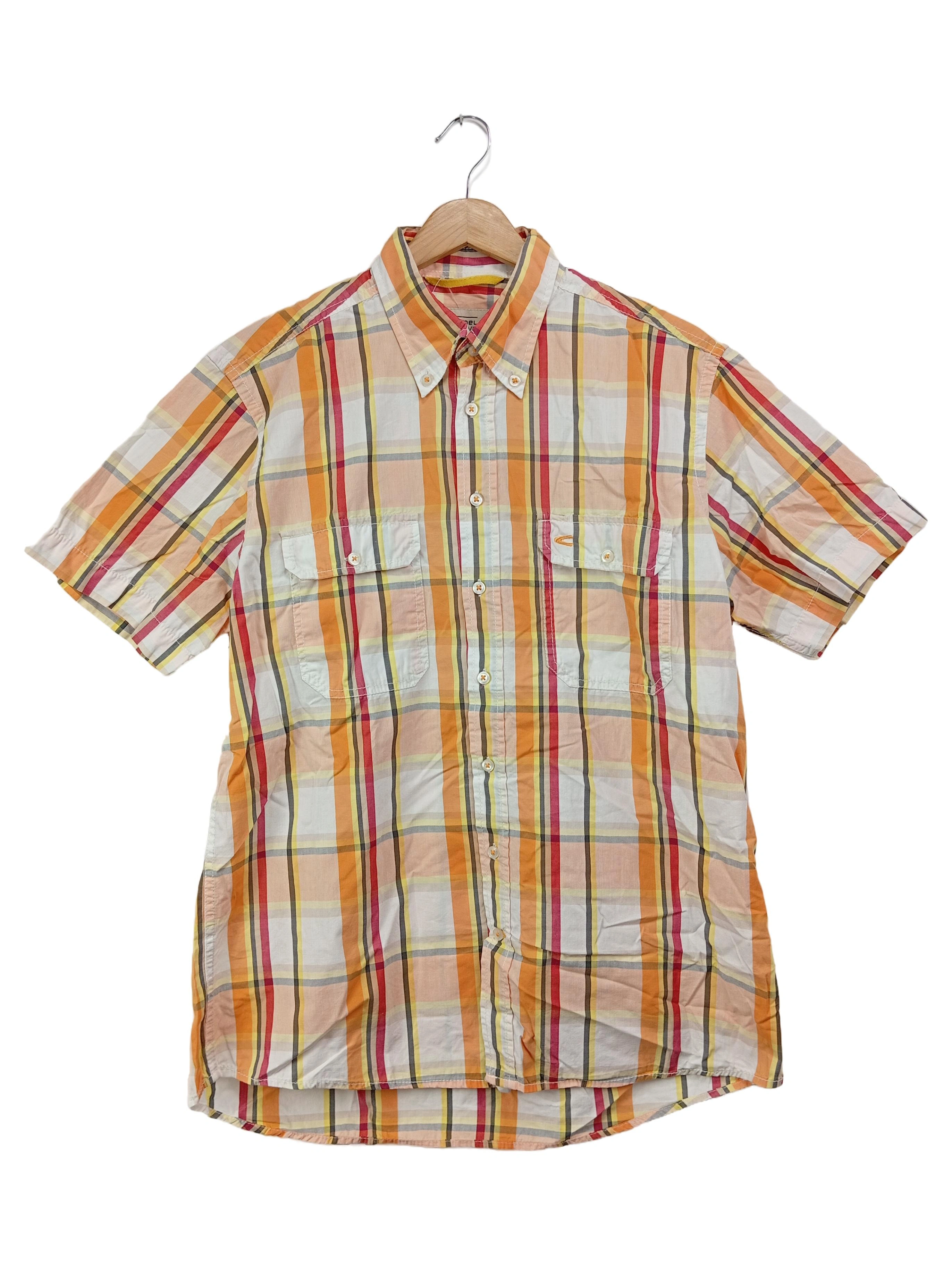 CAMEL ACTIVE Herren Freizeithemd Kariert Orange M/48 Kurzarm Baumwolle 1