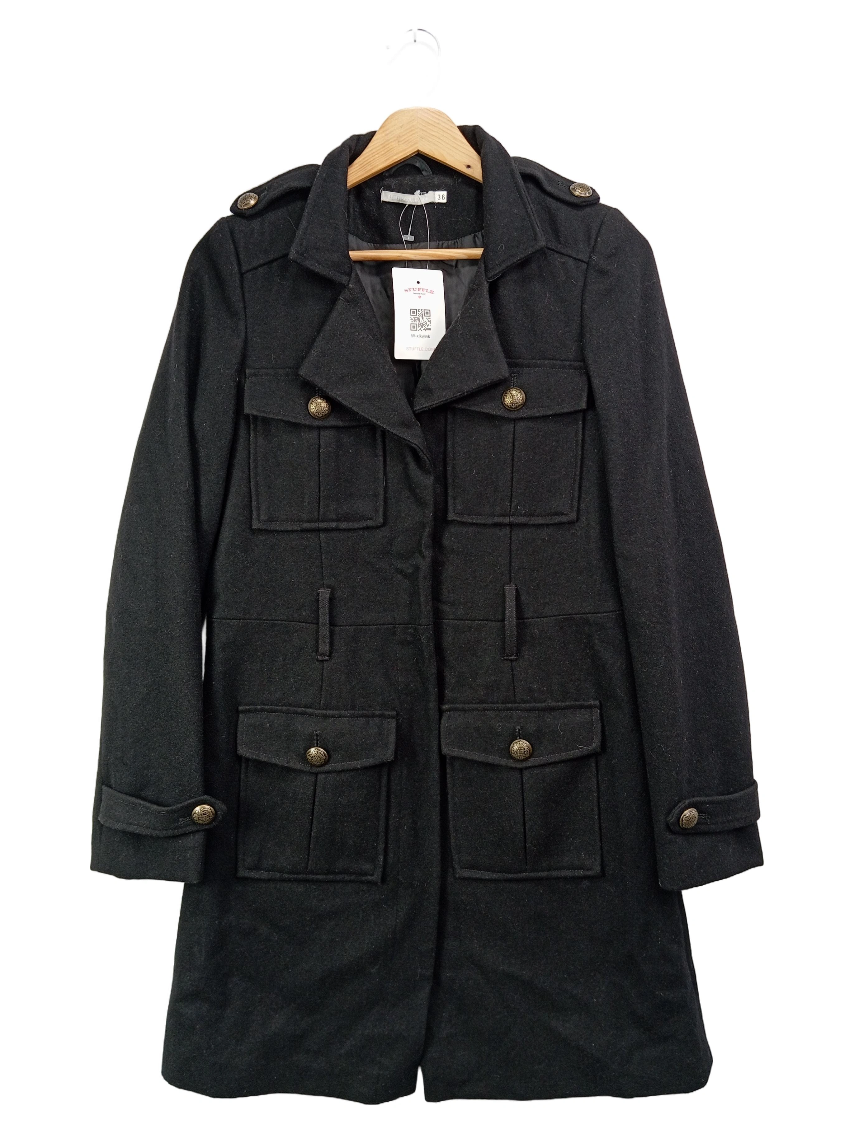 3SUISSES Trenchcoat Damen Gr. 36/S Schwarz Klassisch Elegant Wollmantel 1
