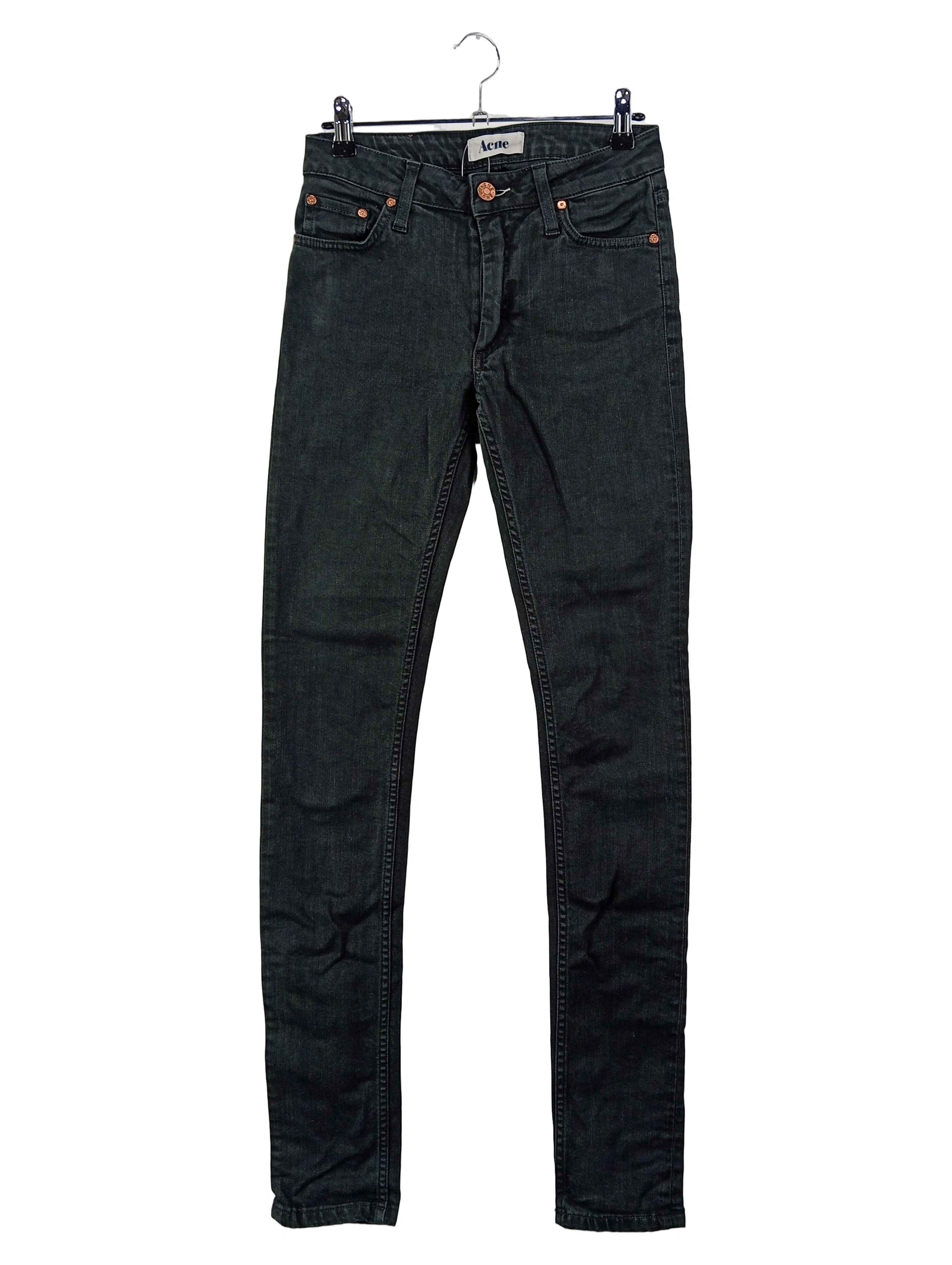 Acne Studios FLEX S WET BLACK Jeans Straight Leg Damen Schwarz W26/34 1