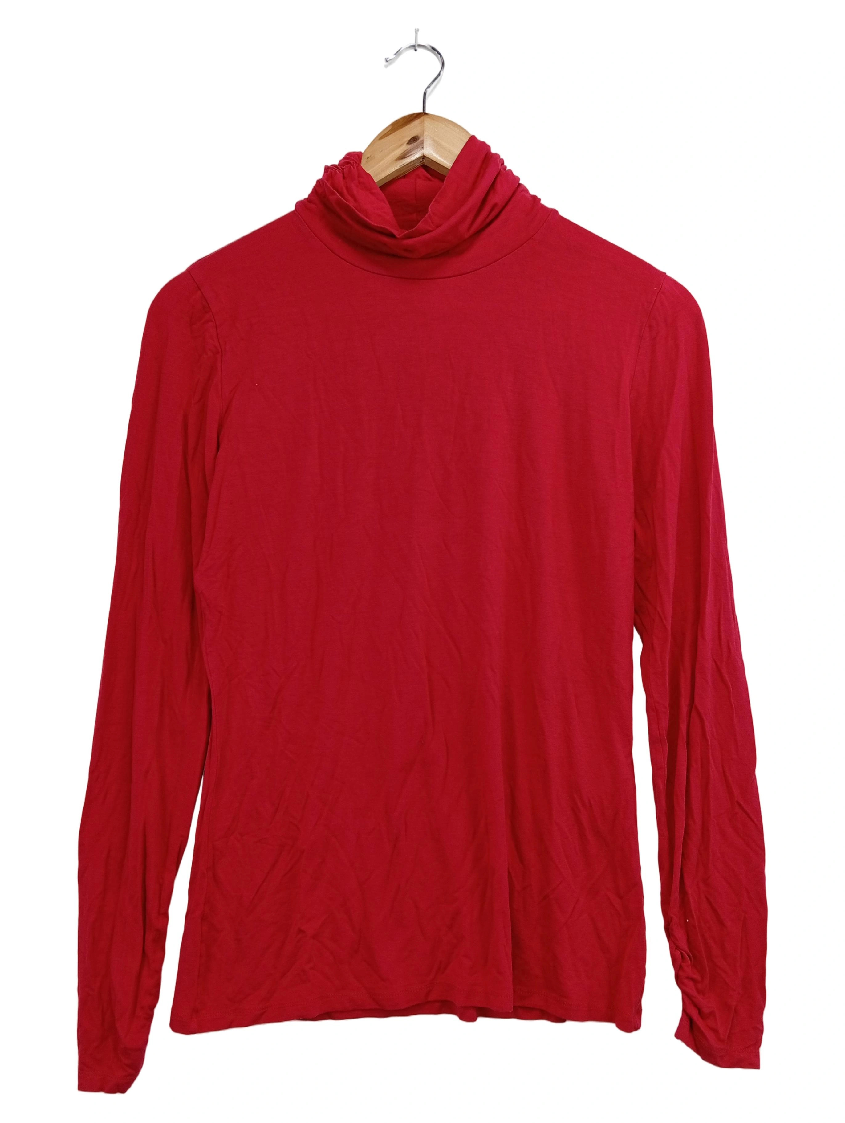 COMMA Damen Bluse Rollkragen Gr. 36/S Rot Langarm Elegant Klassisch 1