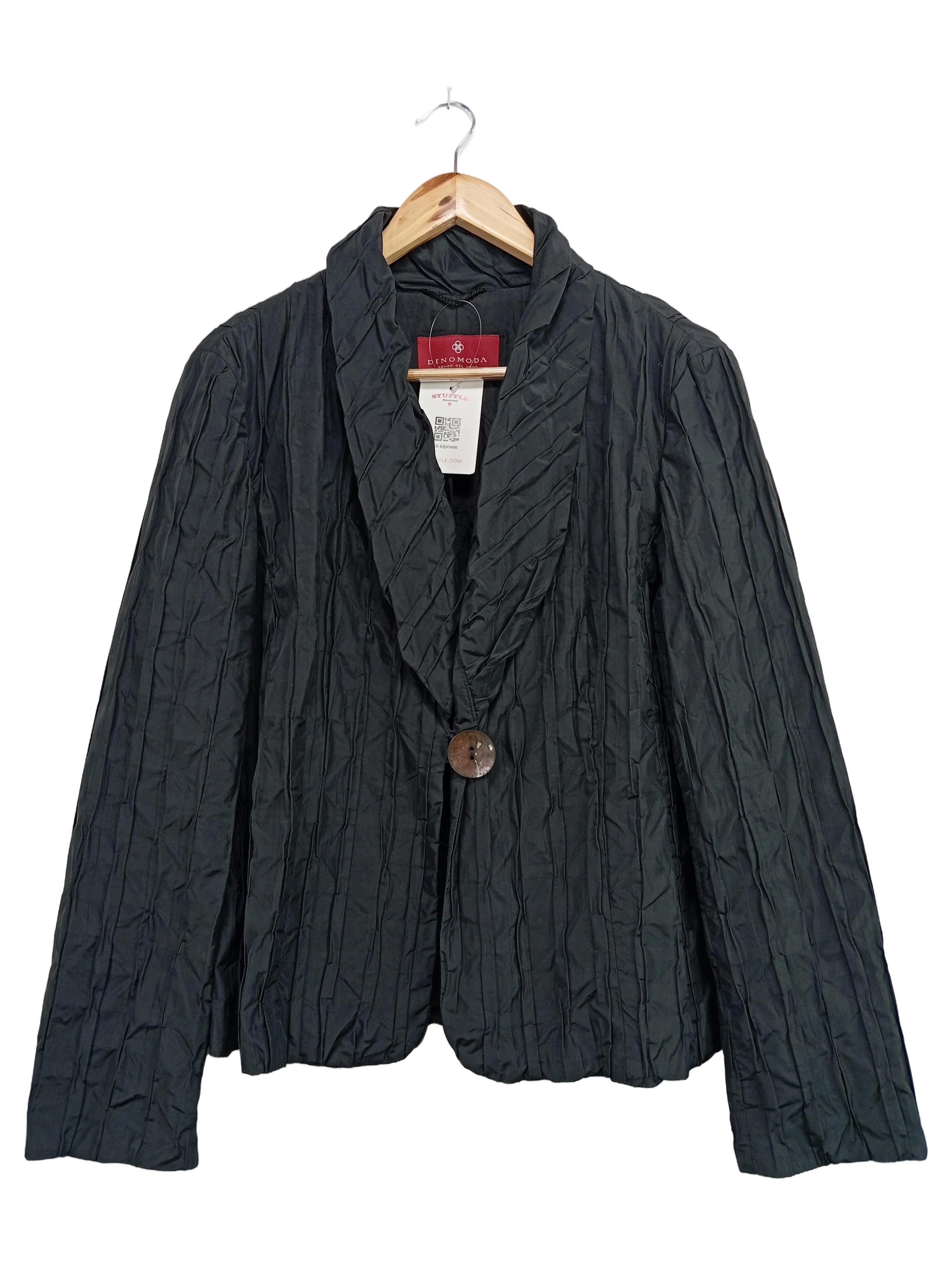 DINOMODA Damen Blazer Schwarz Gr. 40/M Elegant Klassisch Strukturmuster 1