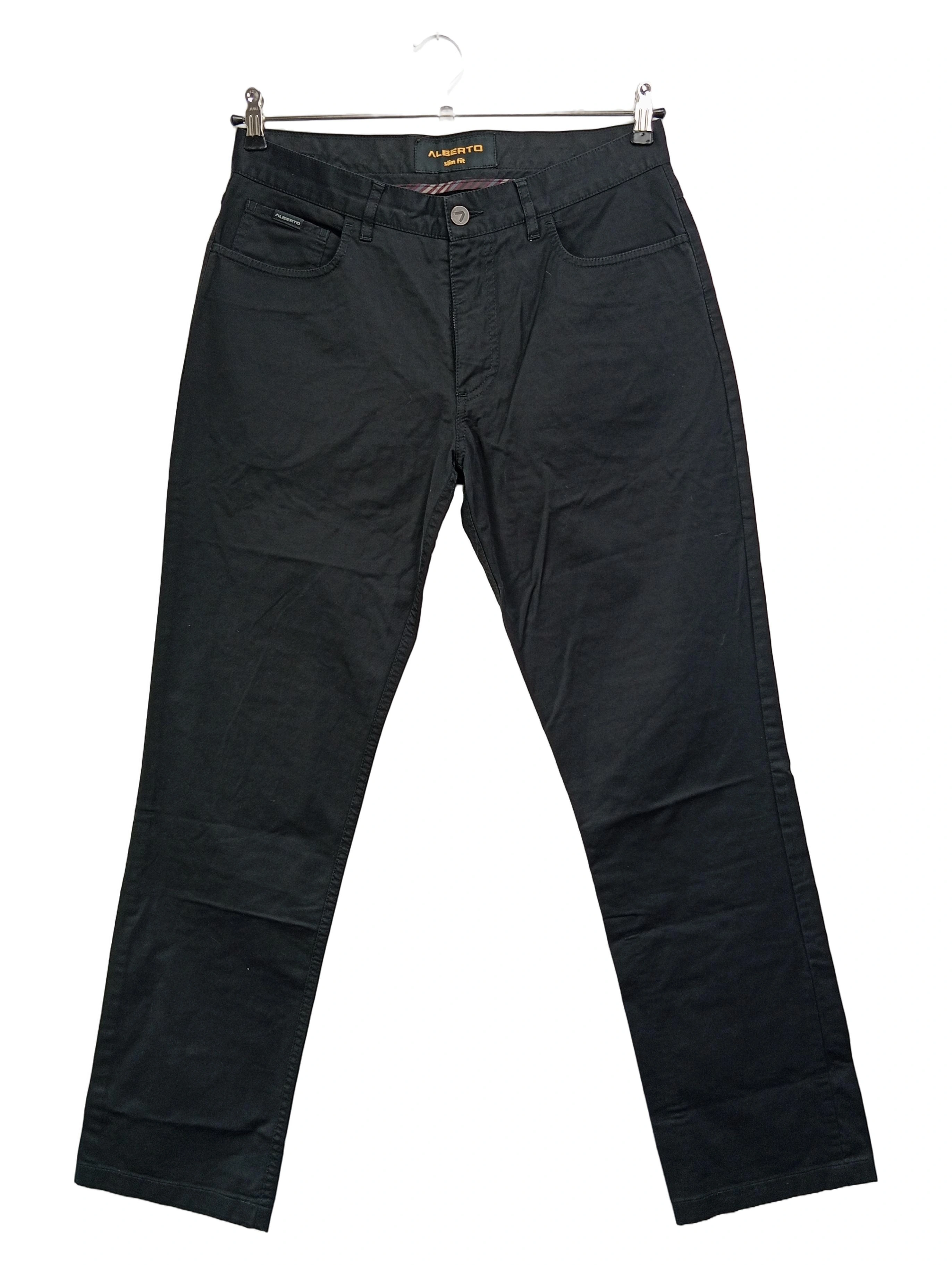 ALBERTO Damen Jeans Slim Fit Schwarz W32/L30 Stretch Hose 1