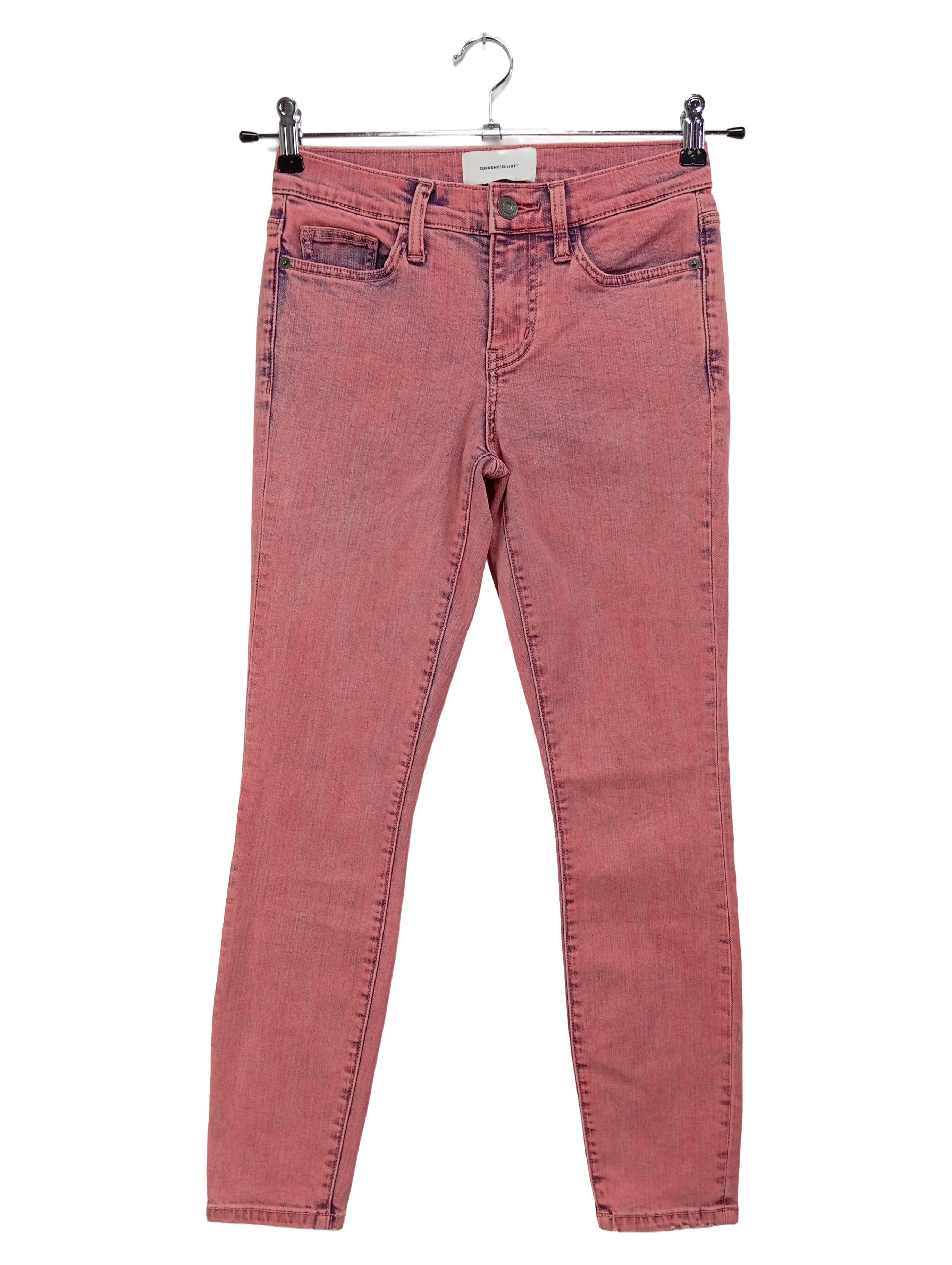 CURRENT/ELLIOTT Damen Jeans Straight Leg W25/34/XS Rosa Casual 1