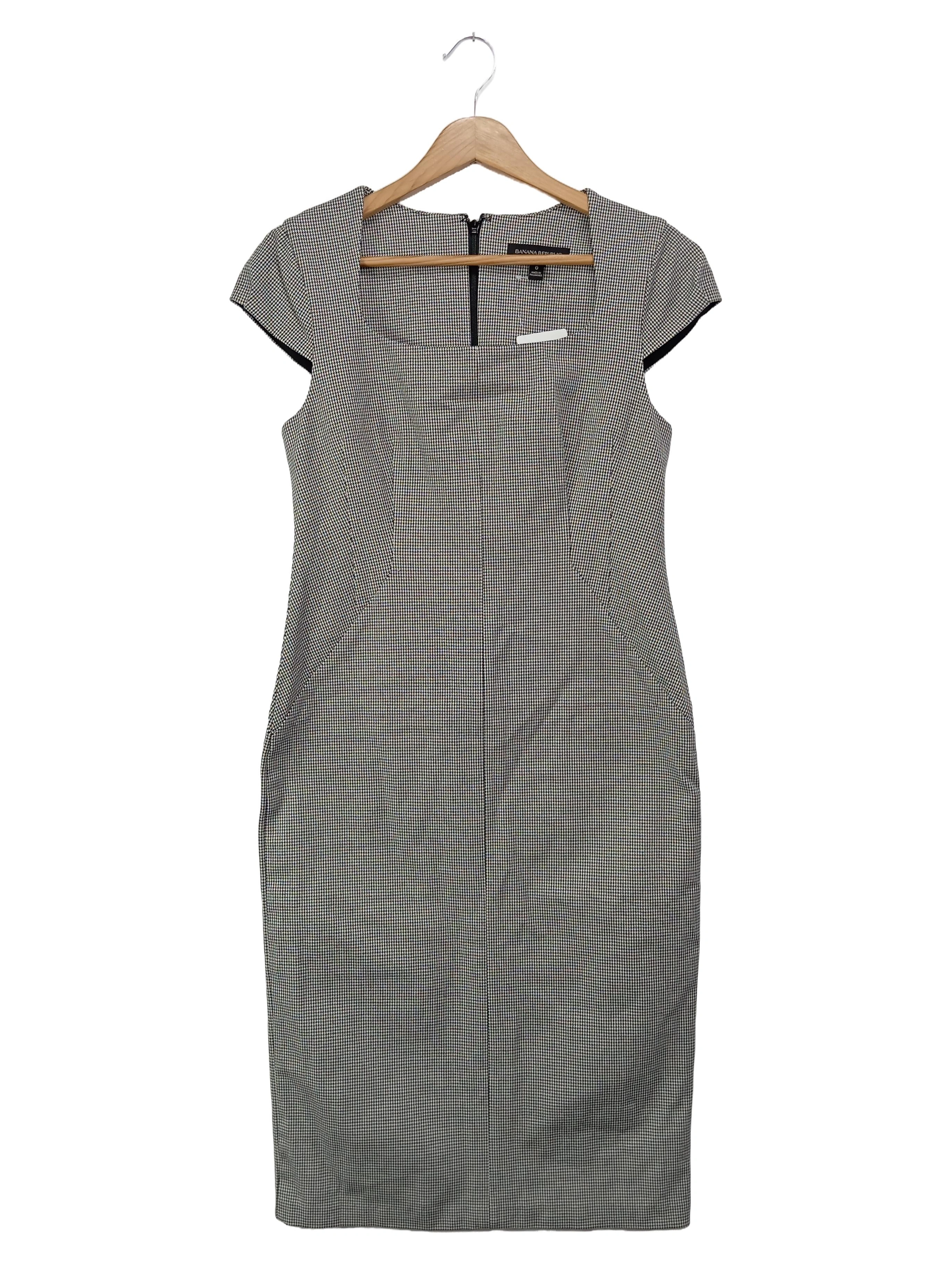 BANANA REPUBLIC Etuikleid Damen 32/XXS Grau Kariert Business Elegant 1