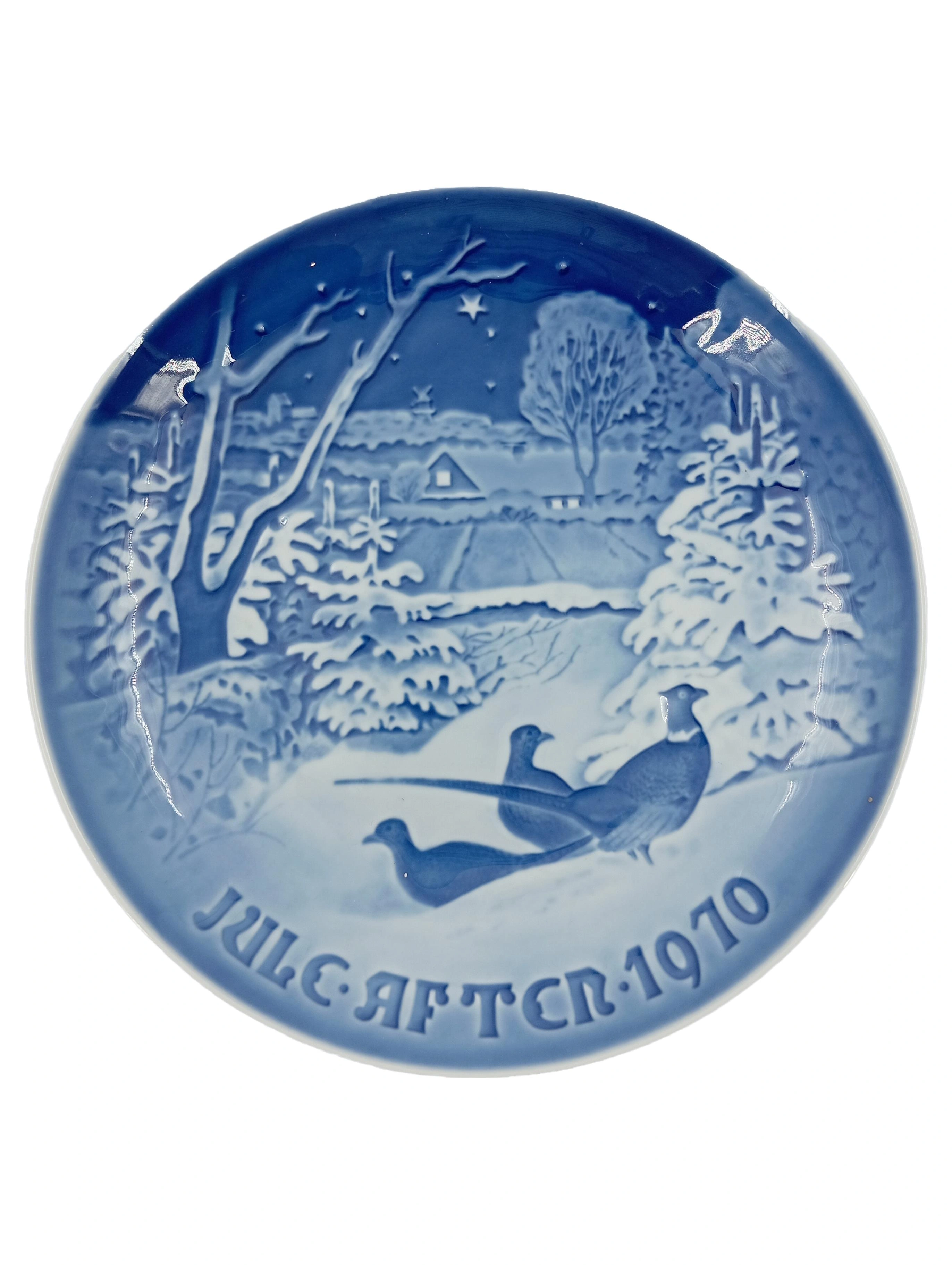 B&G COPENHAGEN Sammelteller Jule-After 1970 Fasan Winterlandschaft Porzellan 1