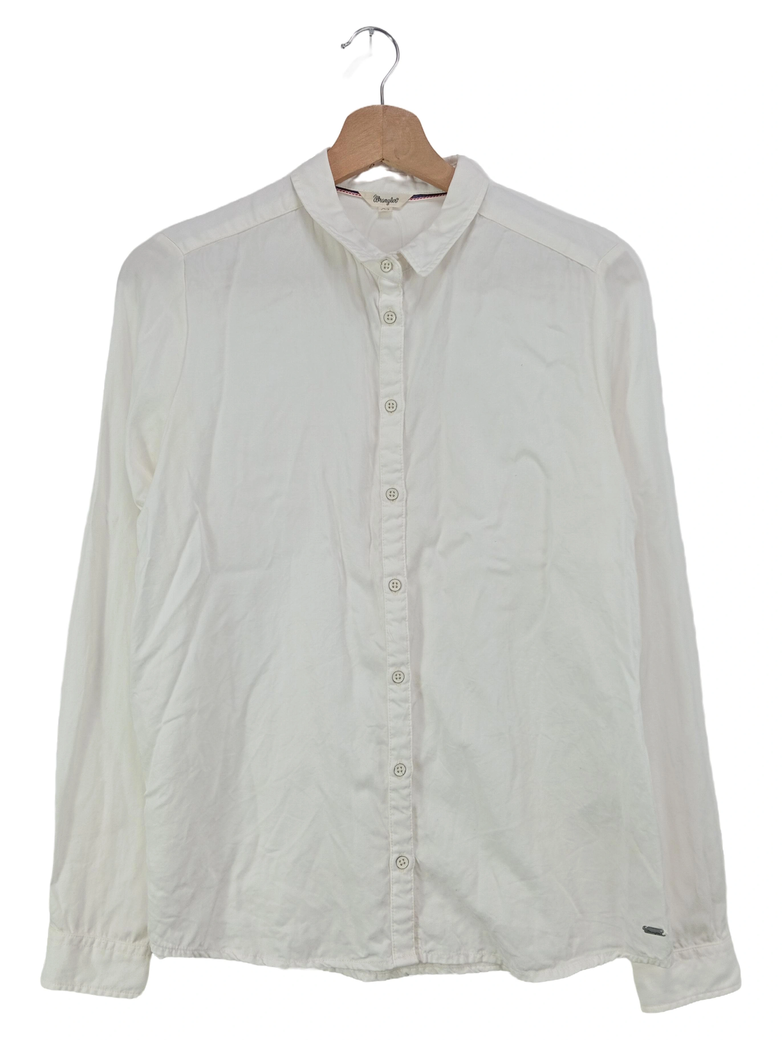 WRANGLER Damen Bluse 34/XS Weiß Klassisch Elegant Lyocell Langarm 1