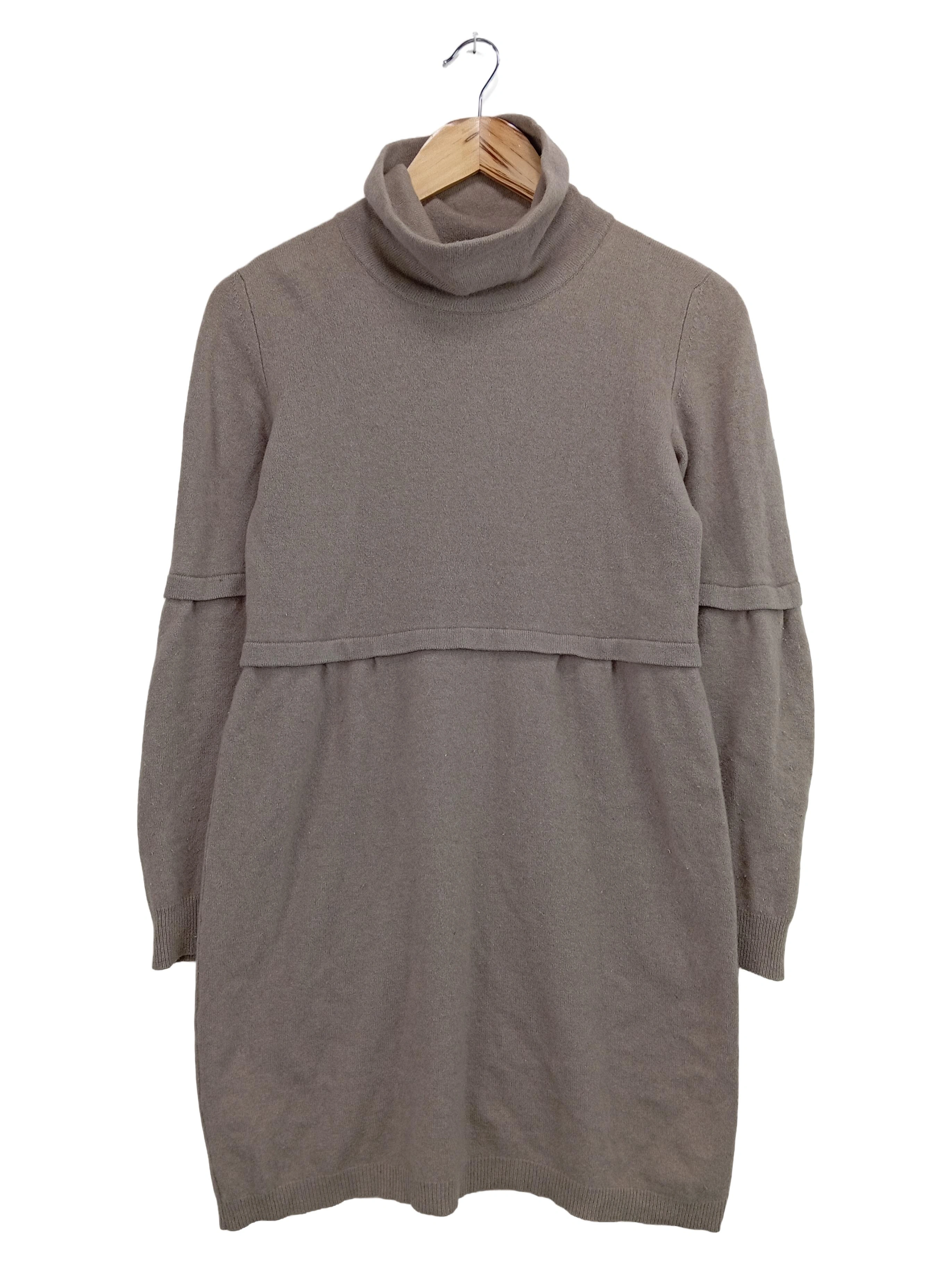 FABIANA FILIPPI Damen Freizeitkleid Gr. 38/M Braun Rollkragen Wolle Kaschmir 1