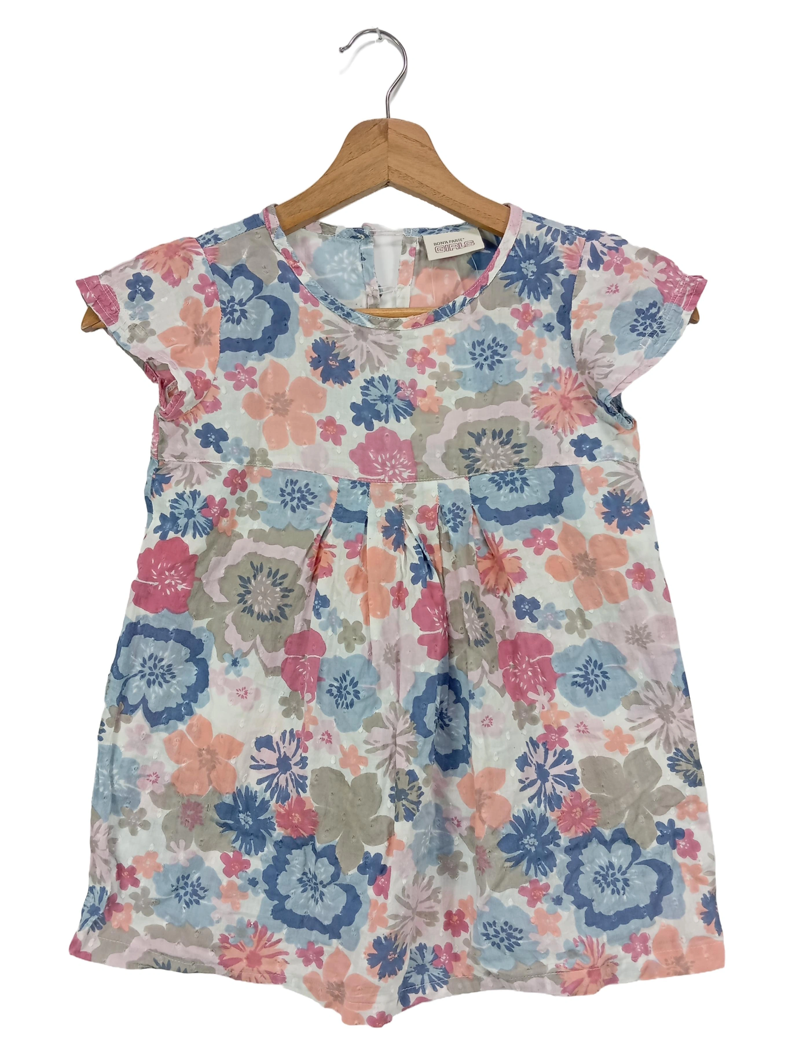 BON A PARTE Kinder Blusenkleid Gr. 110 Mehrfarbig Blumenmuster Casual 1