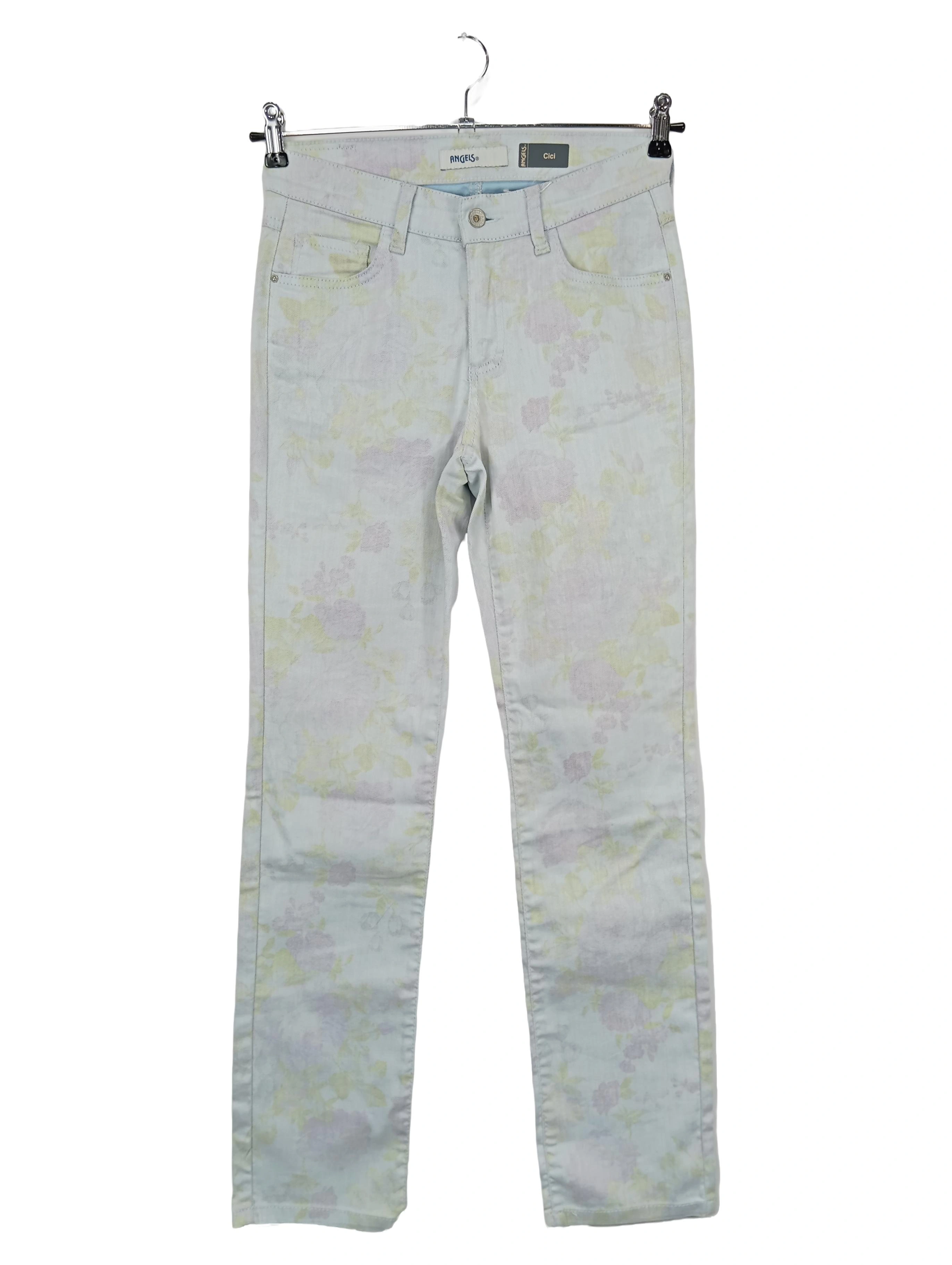 ANGELS Damen Jeans Tapered Fit W28/36/S Mehrfarbig Florales Muster cici 1