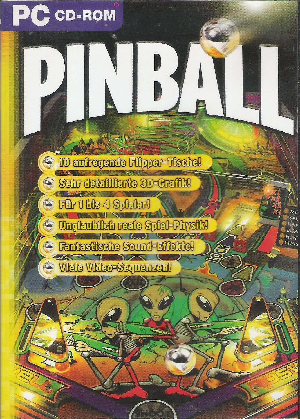 Pinball PC CD-ROM Geschicklichkeitsspiel rondomedia Flipper Simulation 1-4 1