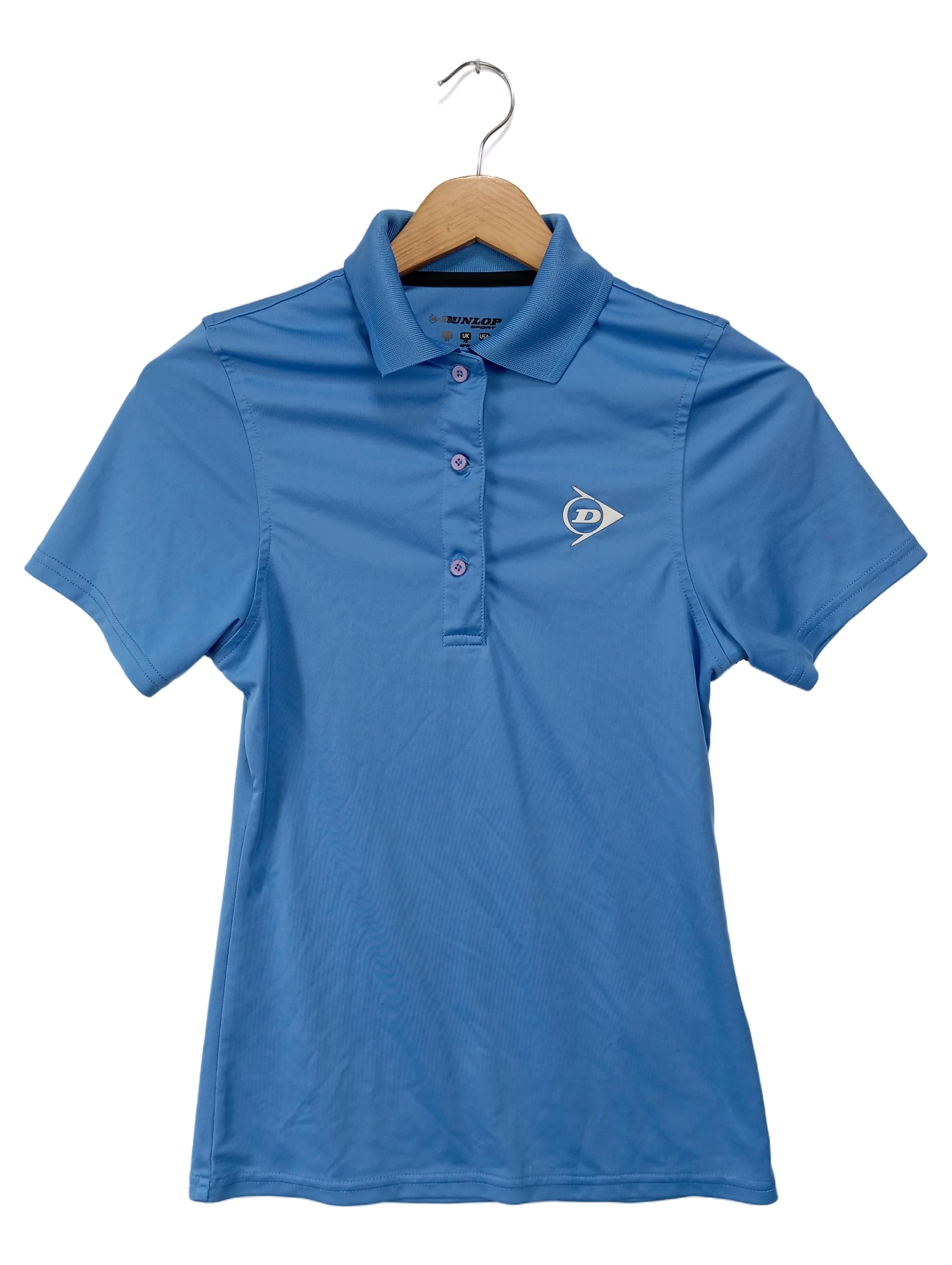 DUNLOP Damen Poloshirt Sportlich Blau Gr. 34/XS Kurzarm 1