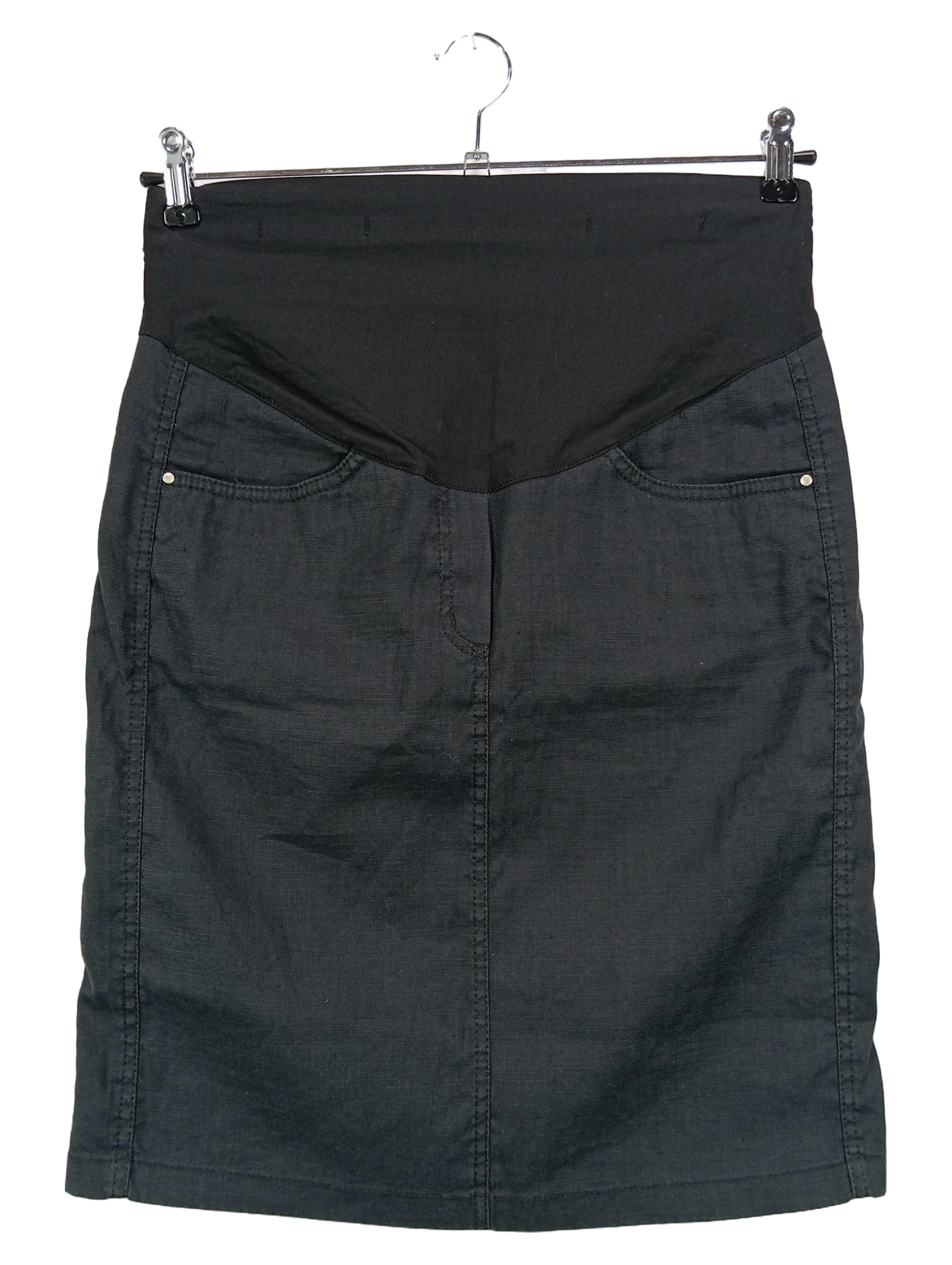 CHRISTOFF Umstandshose Damen 36/S Schwarz Leinen Bleistiftrock Praktisch 1