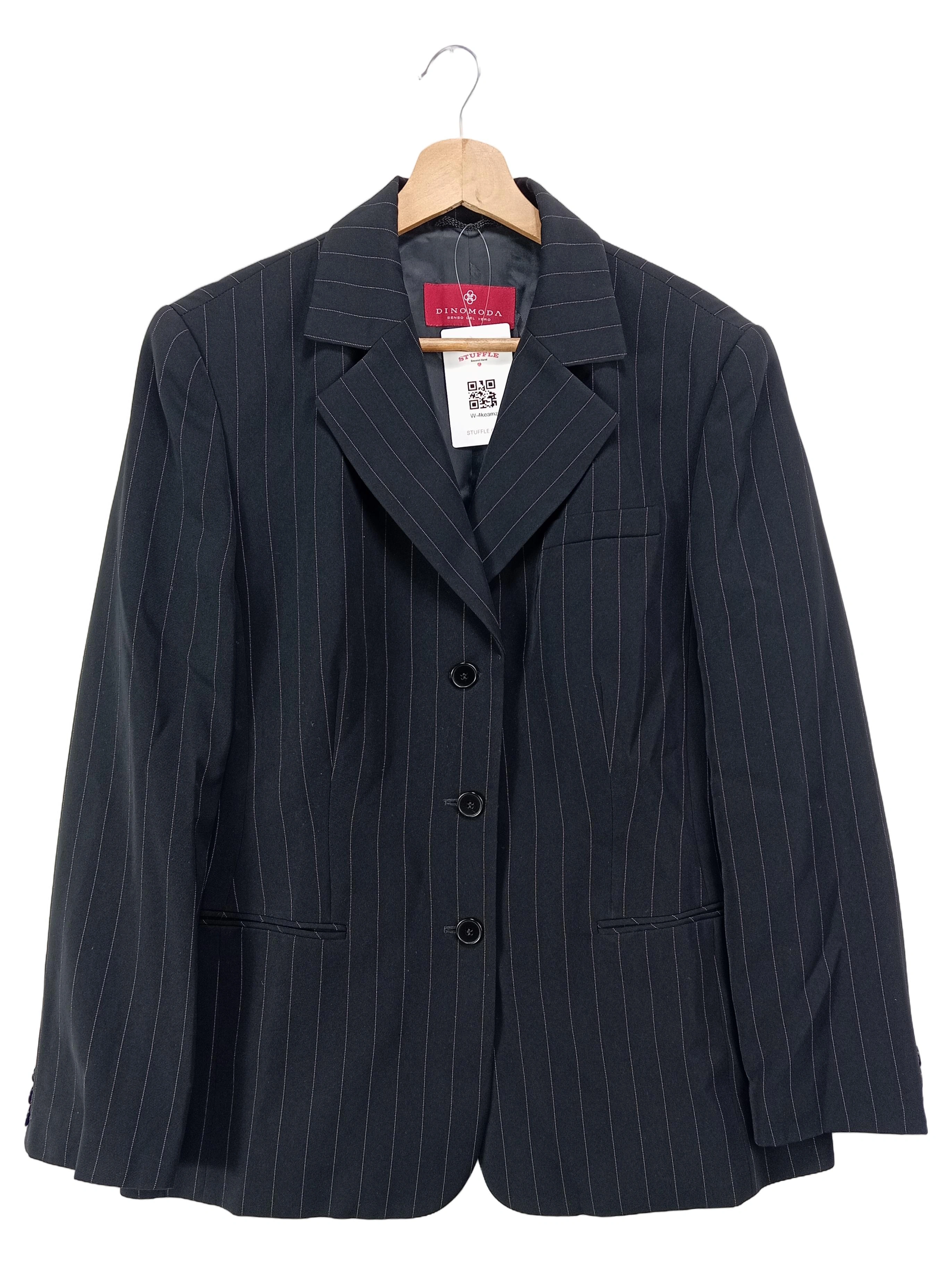 Dino Moda Damen Blazer Gr. 40/L Schwarz Business Gestreift Elegant 1