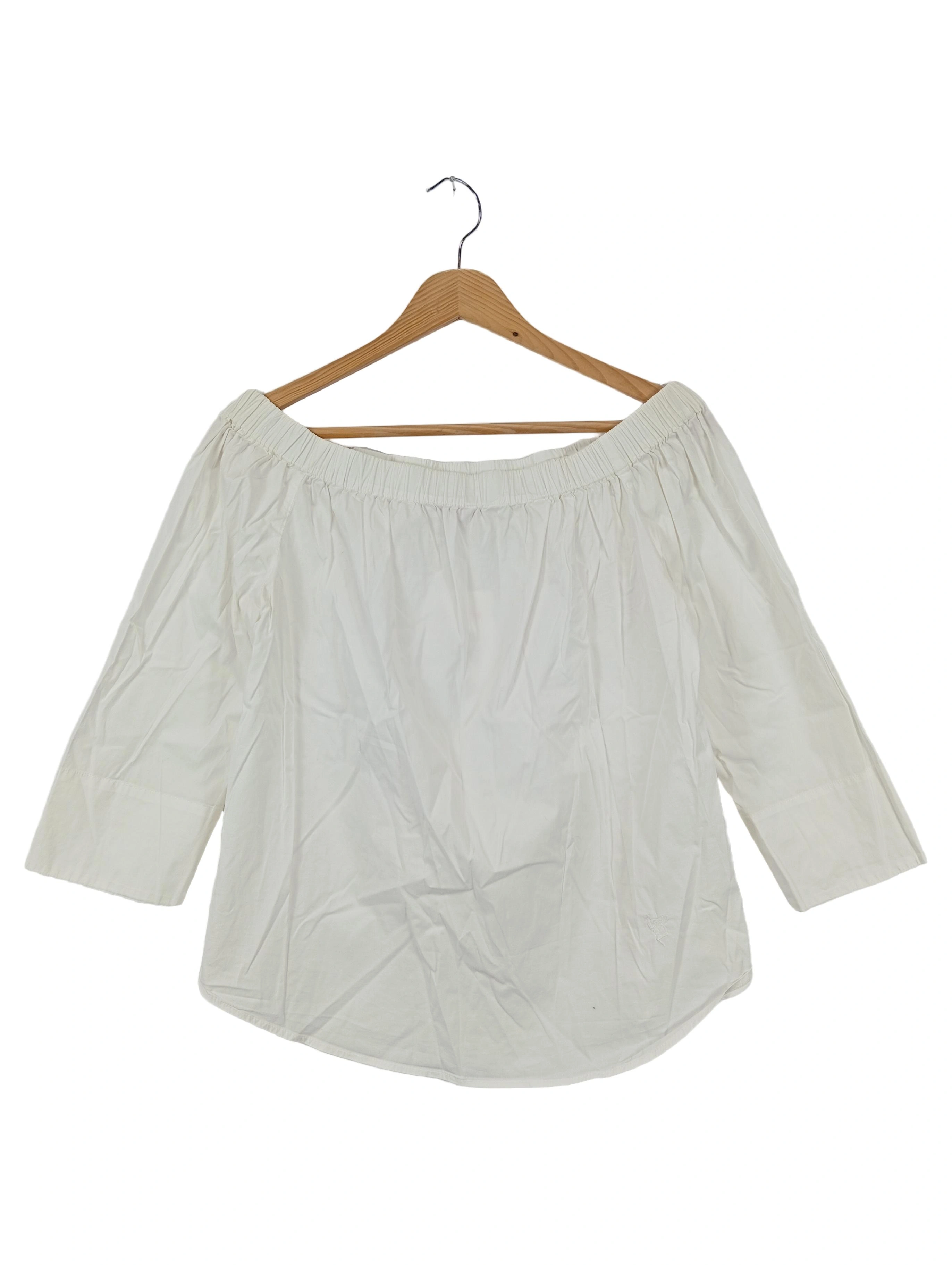 EMILY VAN DEN BERGH Damen Bluse 38/M Weiß Elegant Klassisch Off-Shoulder 1