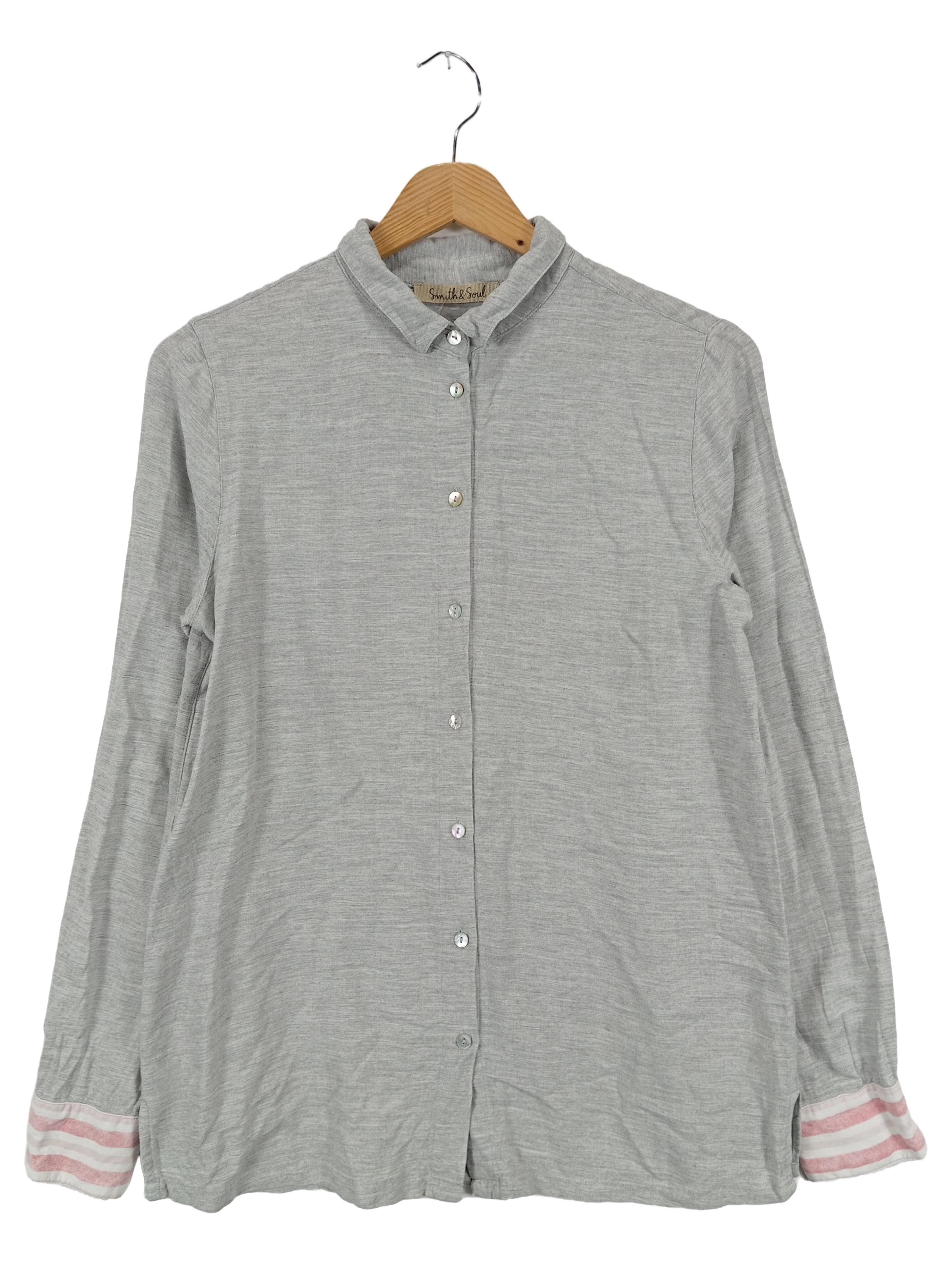 SMITH & SOUL Hemdbluse Damen Gr. 36/S Grau Klassisch Langarm 1