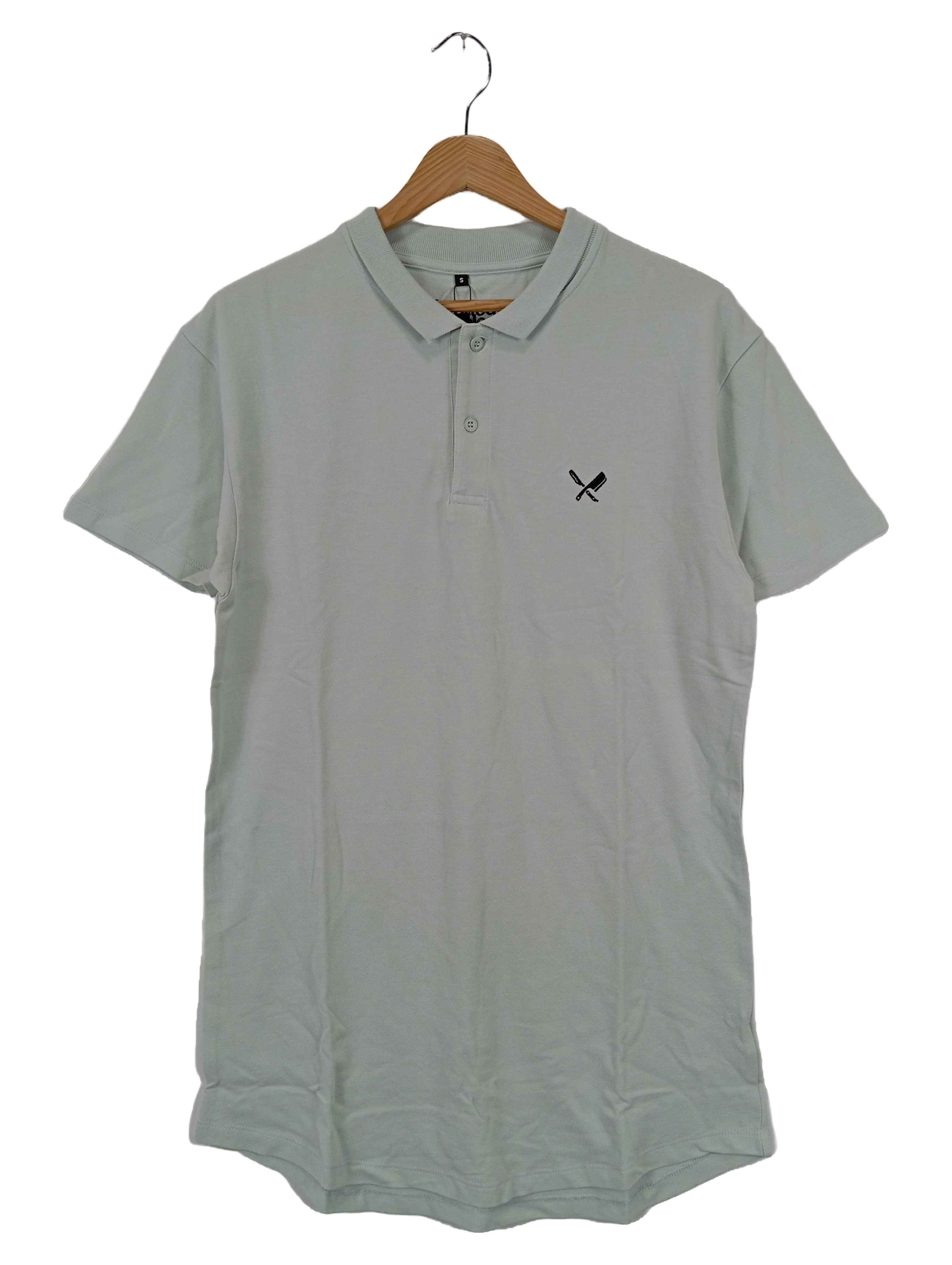 DISTORTED PEOPLE Herren Poloshirt Grau Gr. S Klassisch Streetwear Baumwolle 1
