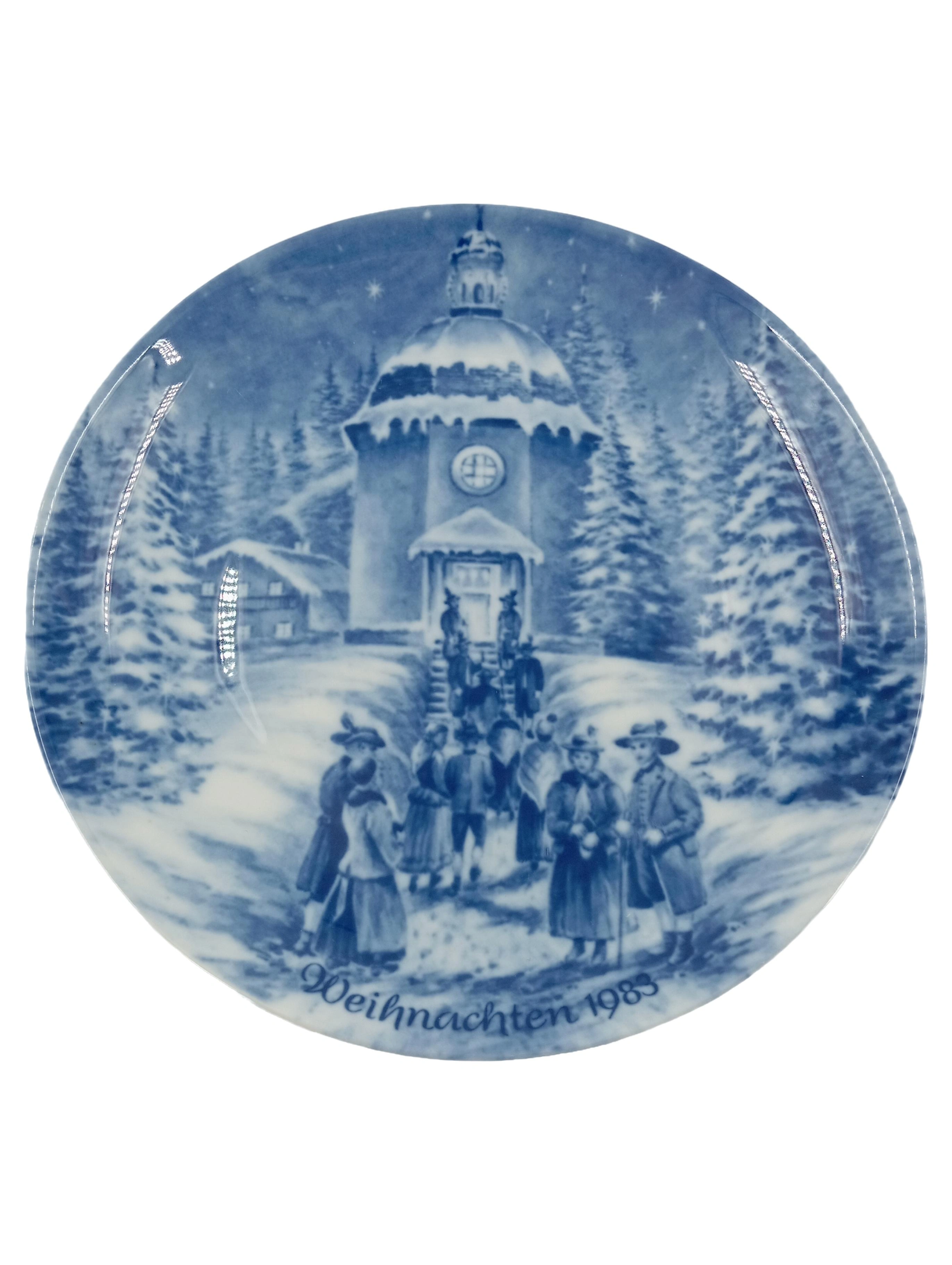 BERLIN DESIGN Sammelteller Weihnachten 1983 Kapelle Oberndorf Stille Nacht Blau 1