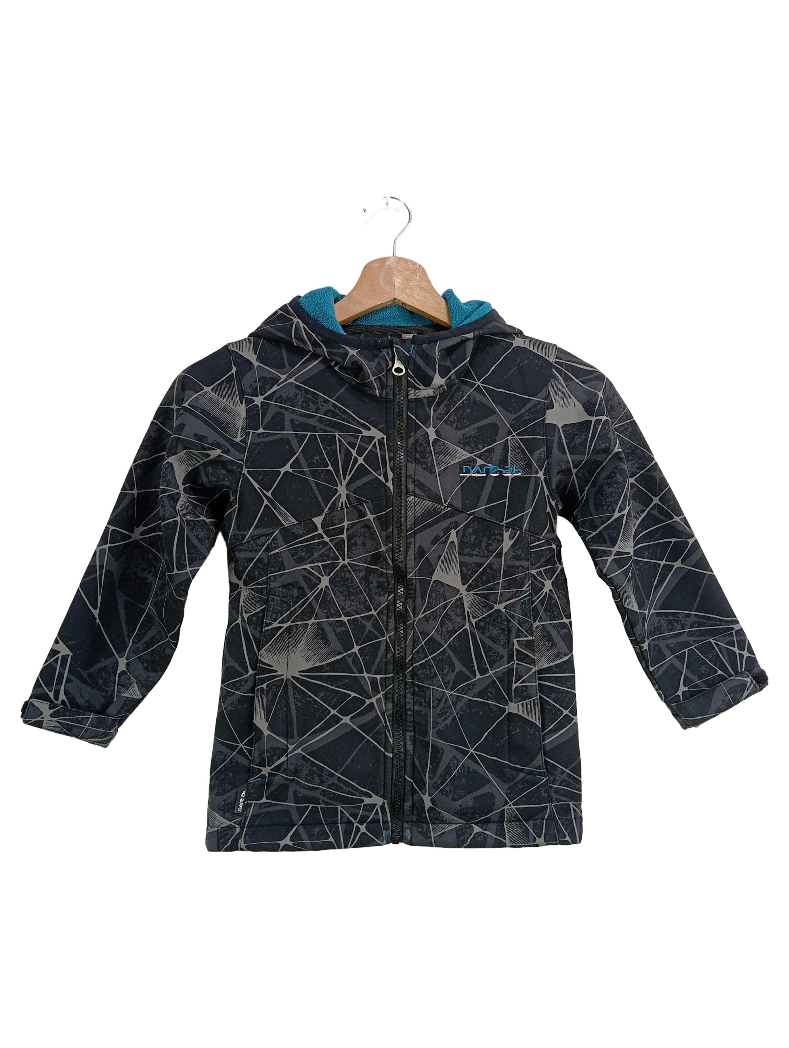 Dare2B Kinder Softshelljacke Gr. 116 Grau Outdoor Sport Kapuze Reißverschluss 1