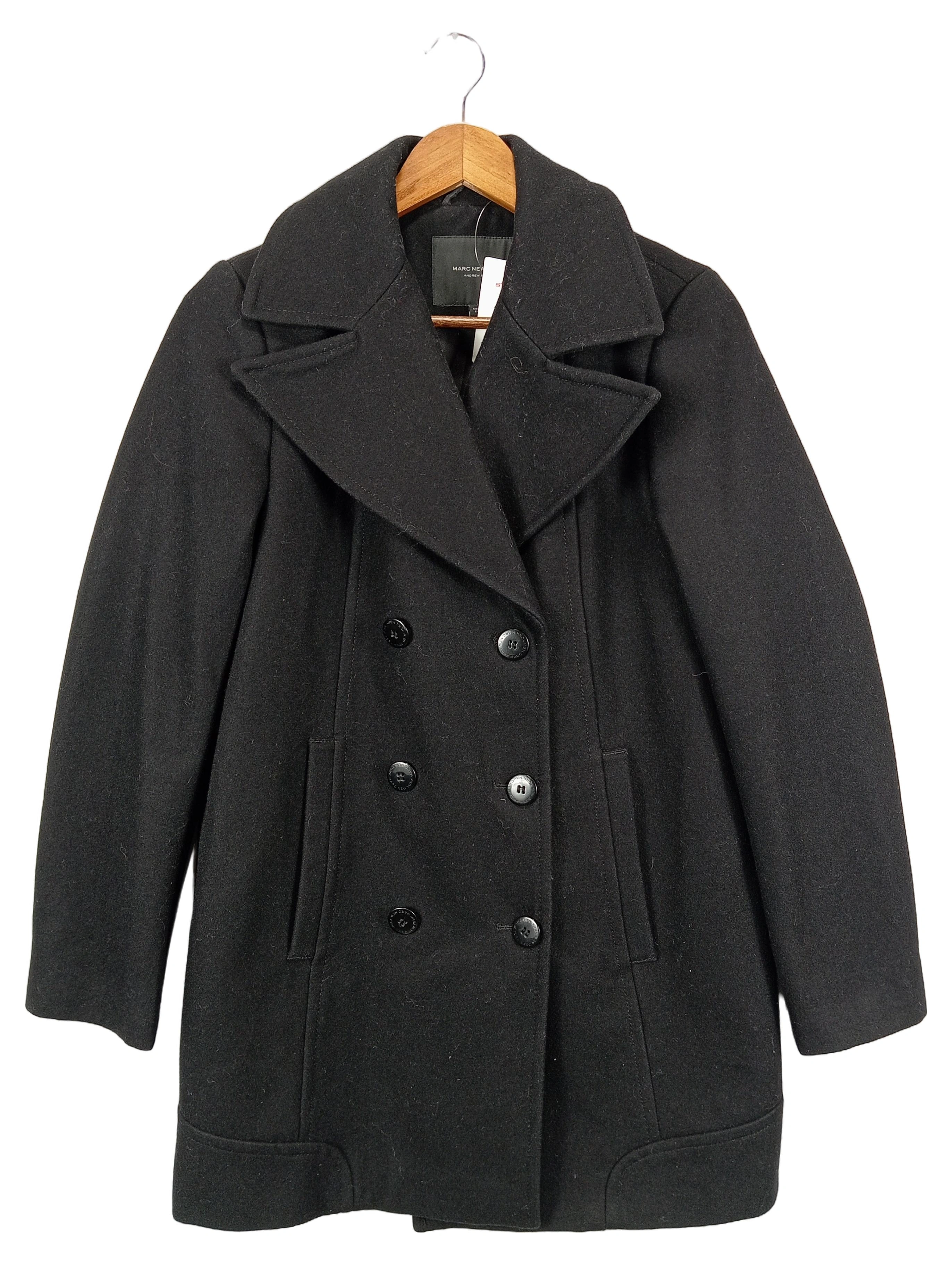 ANDREW MARC Klassischer Mantel Damen 34/XS Schwarz Elegant Wollmantel 1