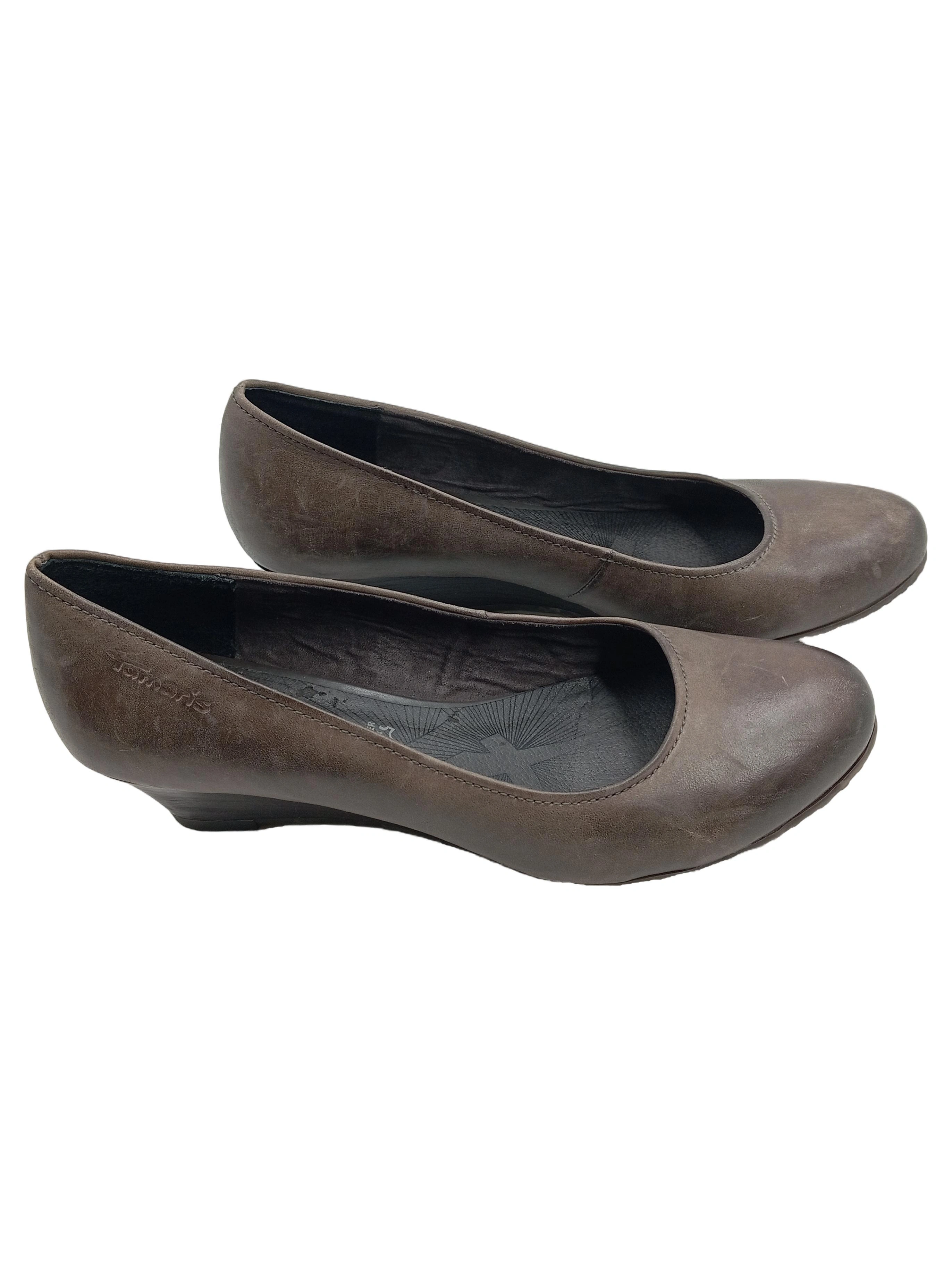 Tamaris Damen Ballerinas Leder Gr. 37 Braun Elegant Freizeit Büro 1
