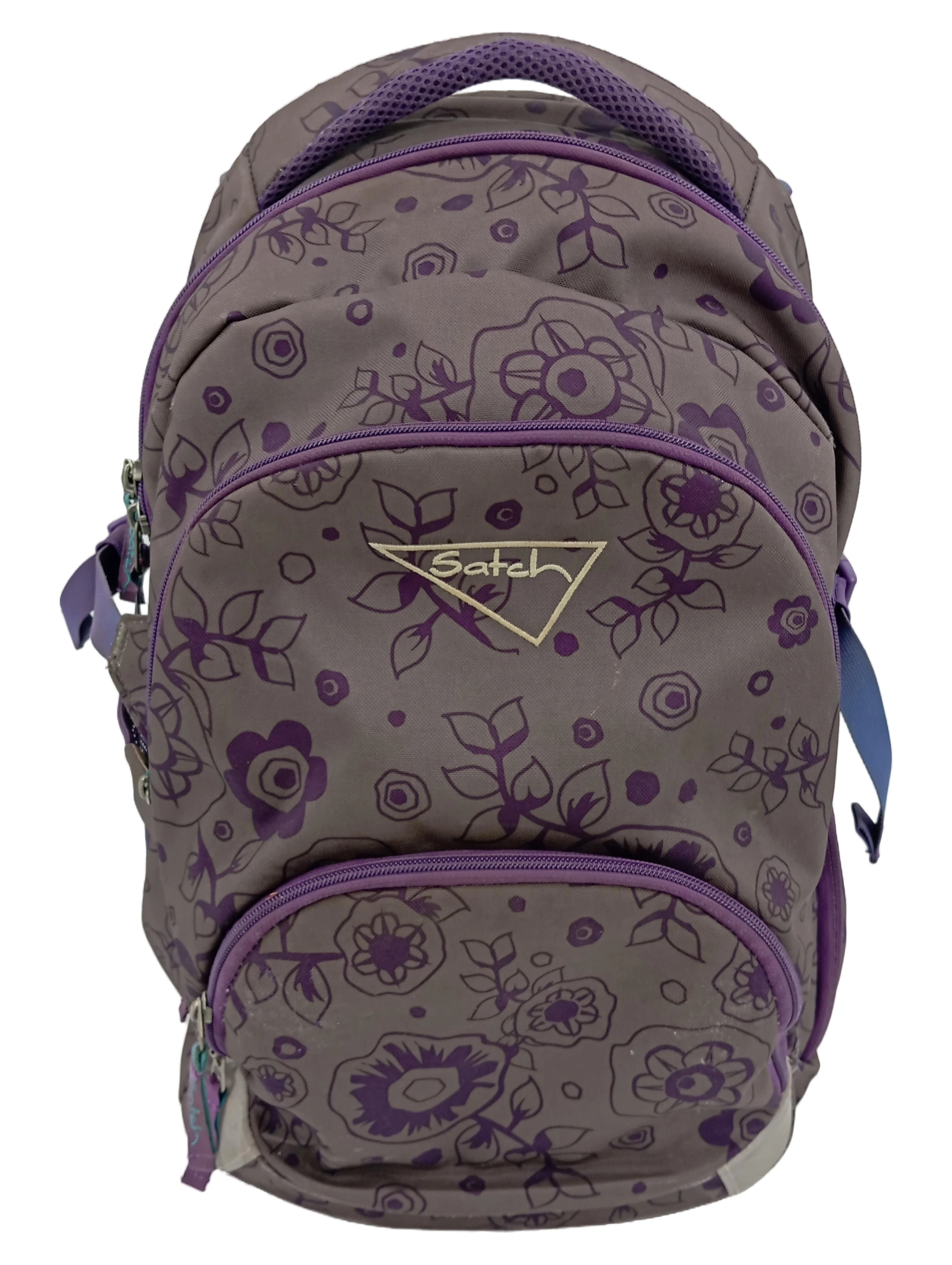 SATCH Schulrucksack Damen Lila Blumenmuster Casual 1