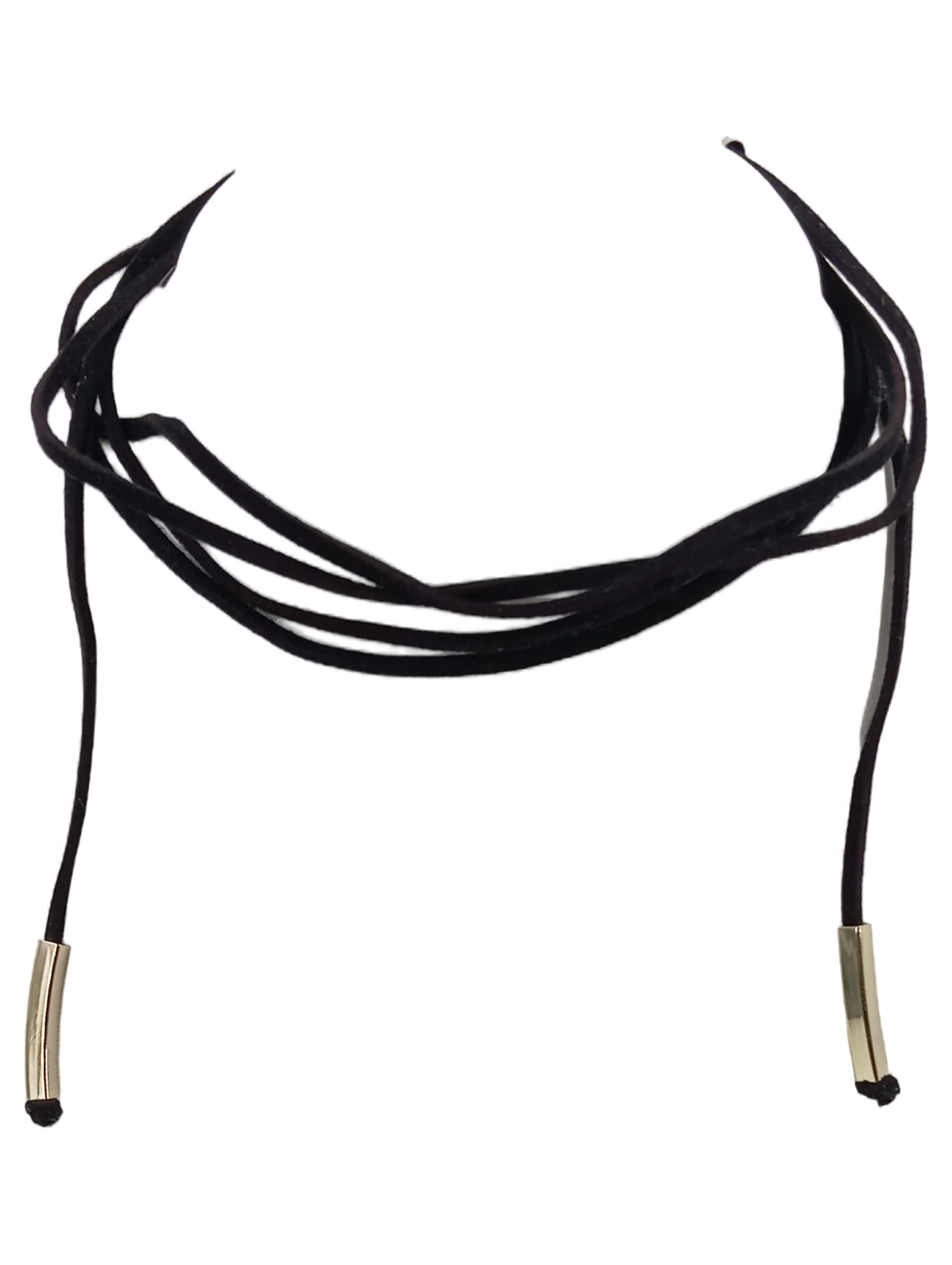 MUNICH FREEDOM Halskette Damen Schwarz Minimalistisch Stoff 35cm Choker 1