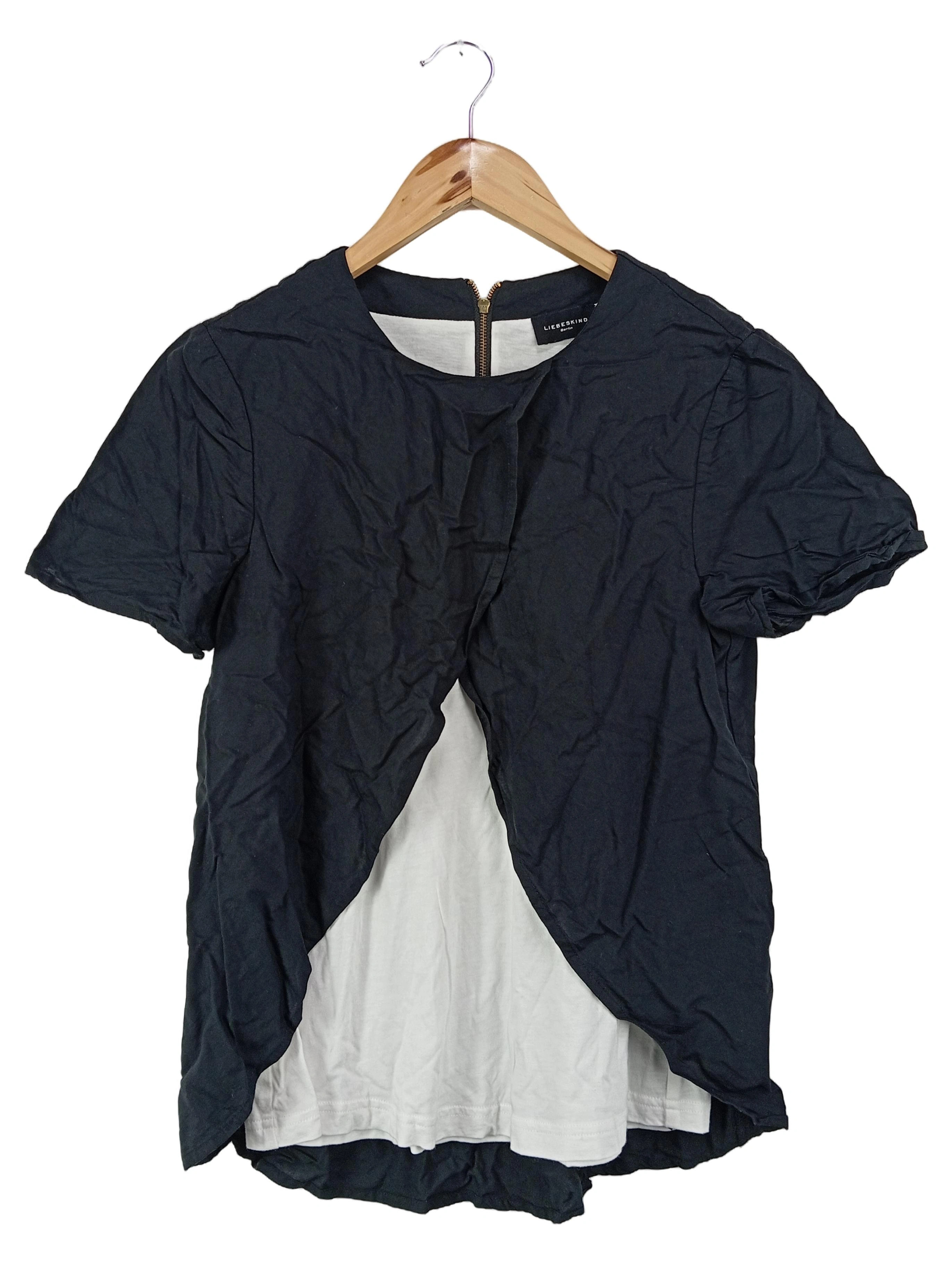 LIEBESKIND Berlin Damen Bluse 36/S Schwarz Elegant Kurzarm 1