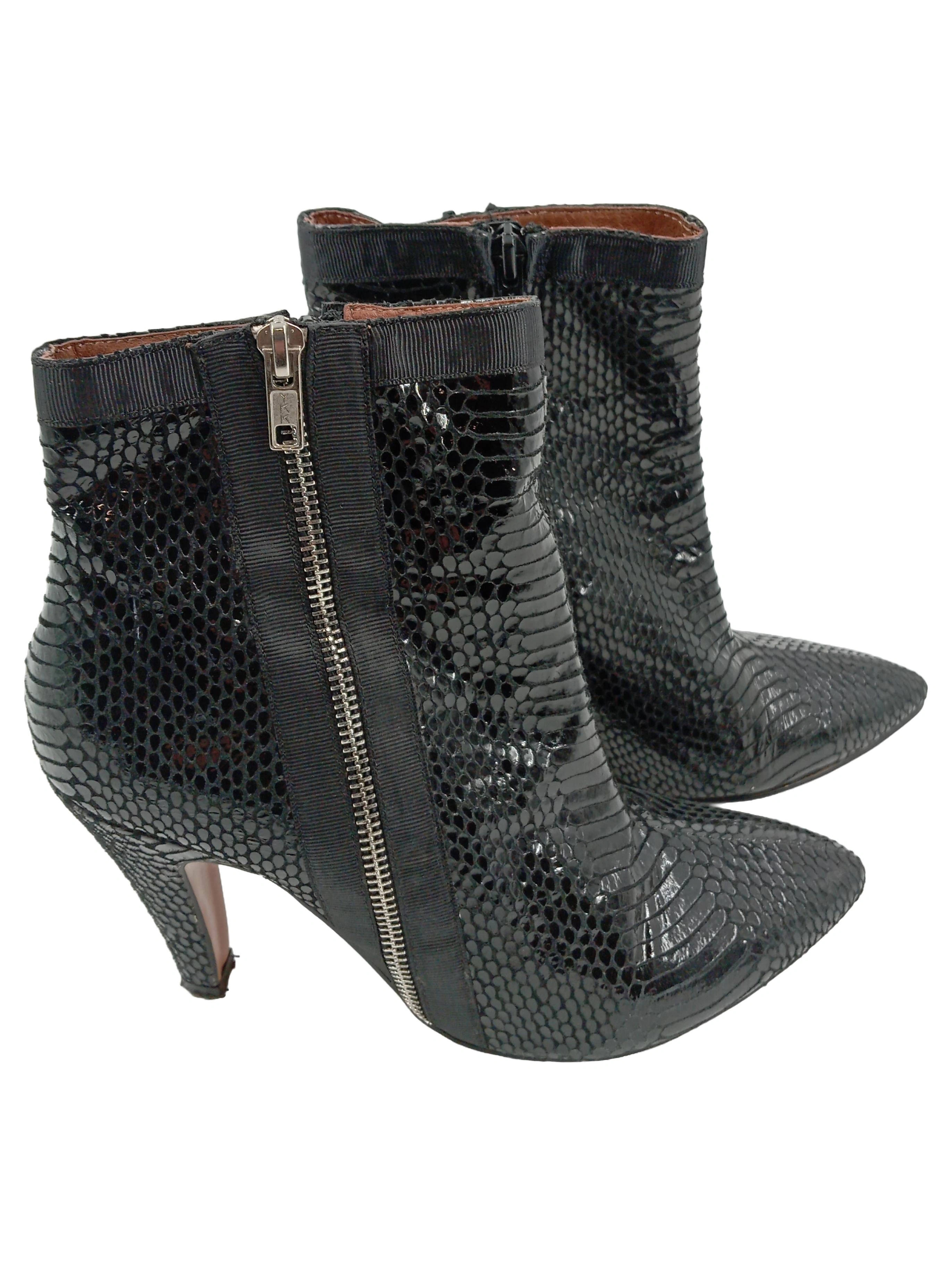 FRIIS & COMPANY Stiefel Damen Ankle Boots Schwarz Schlangenmuster 38 1