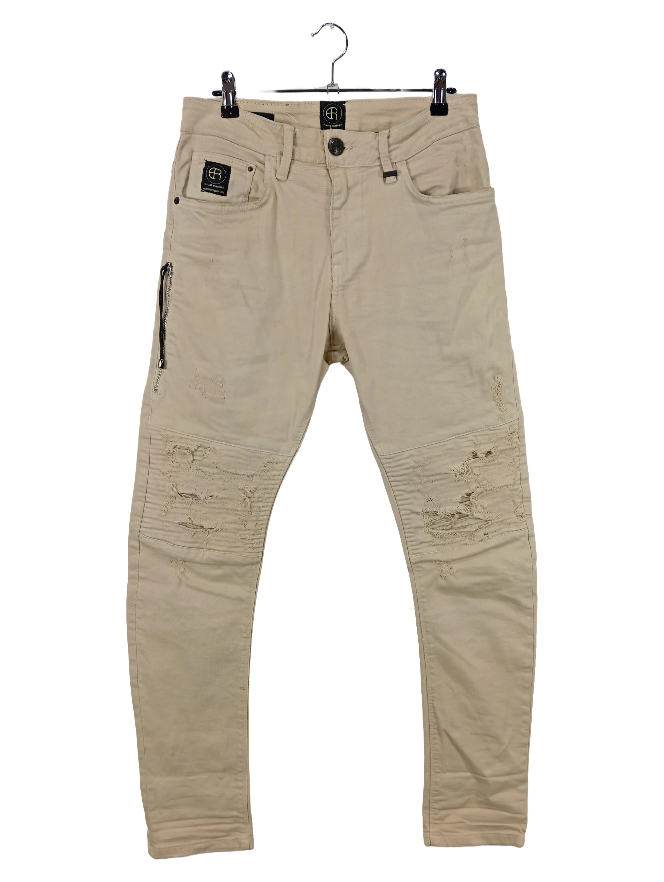 ELIAS RUMELIS Herren Jeans Tapered Fit Beige W29/46/S Casual 1