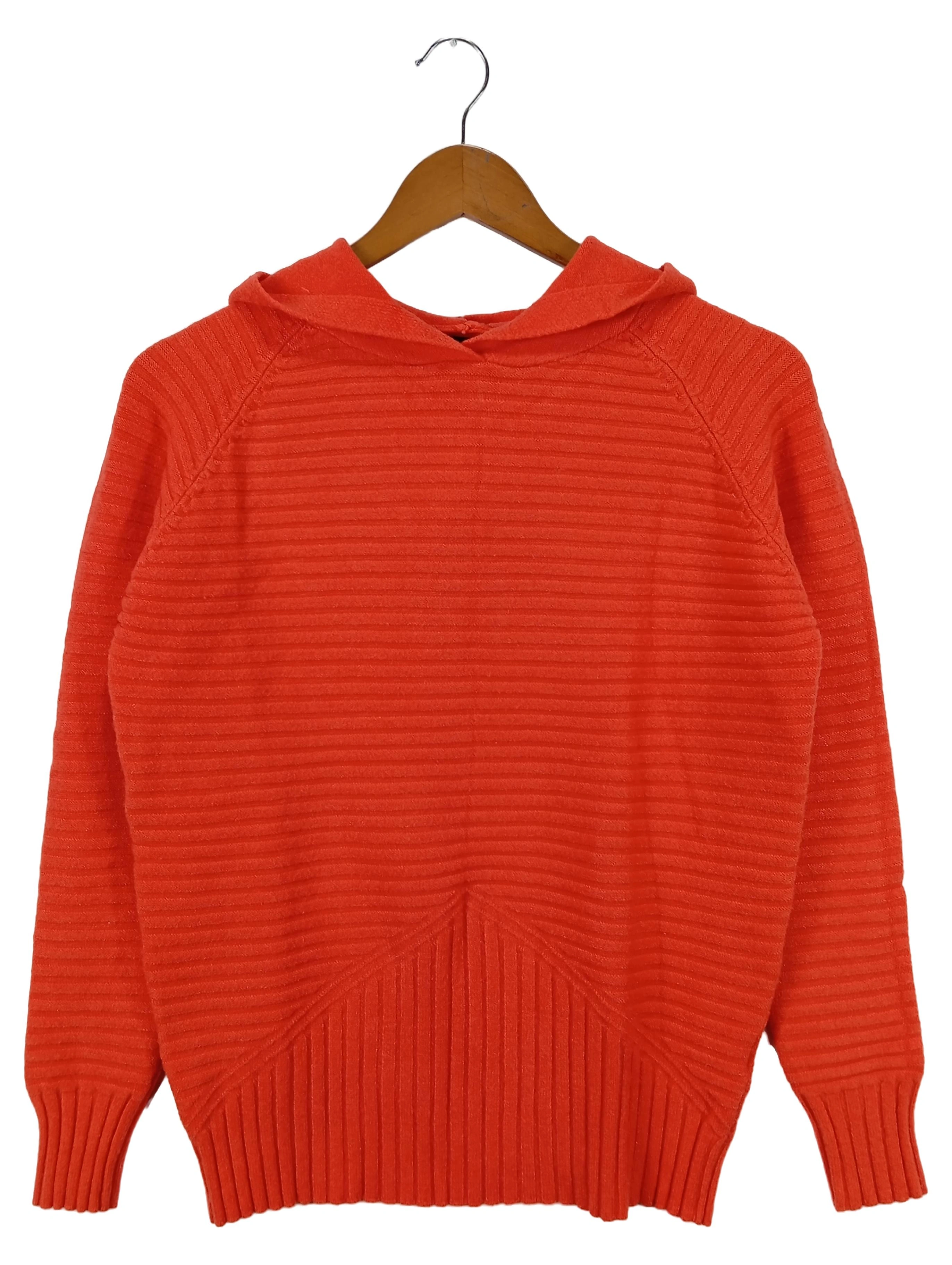 FINERY Damen Kapuzenpullover Rot Gr. S/M (36/38) Rippstrick Casual 1