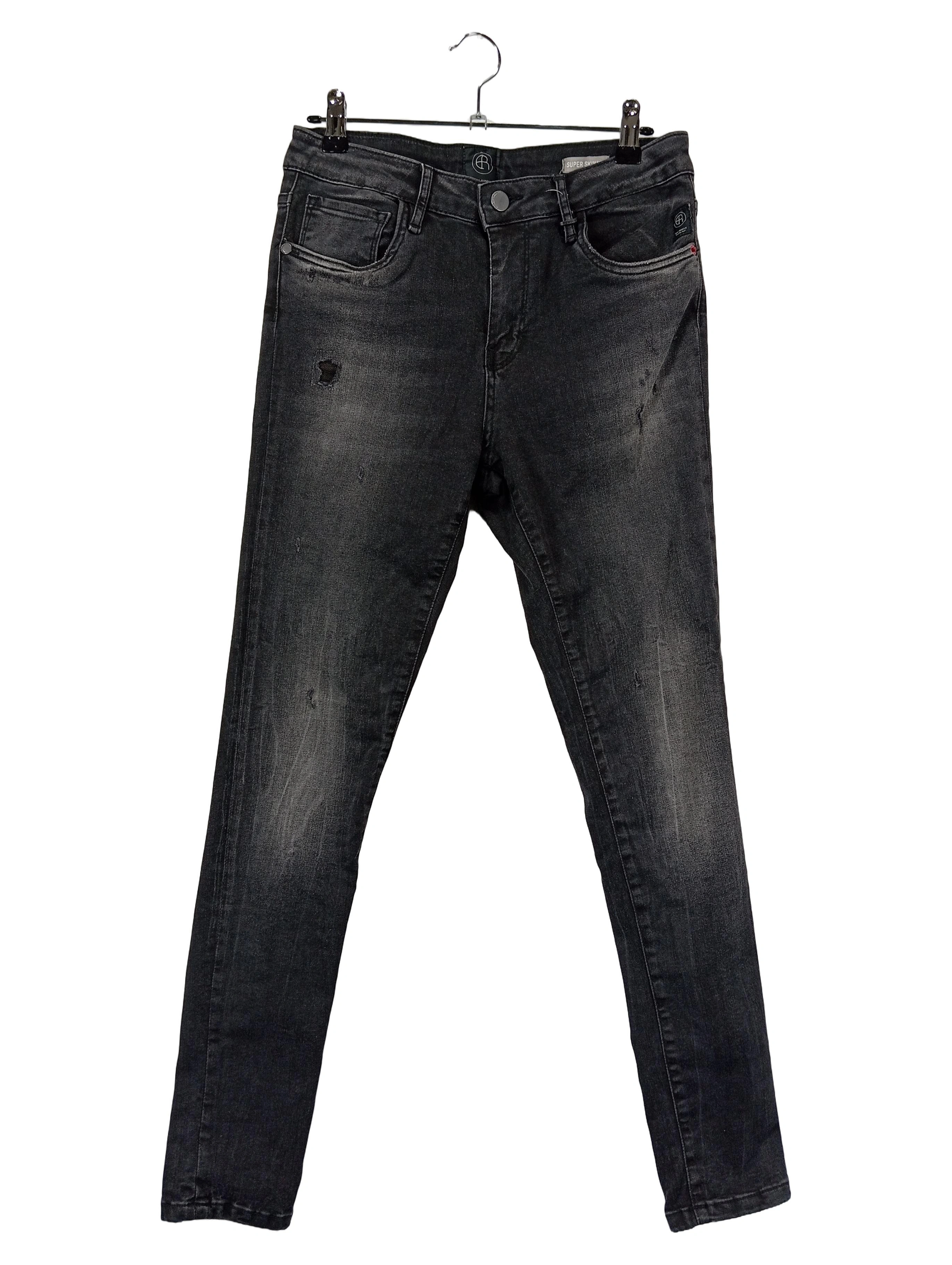 ELIAS RUMELIS Damen Jeans Slim Fit W30/38 Grau Casual Used Look 1
