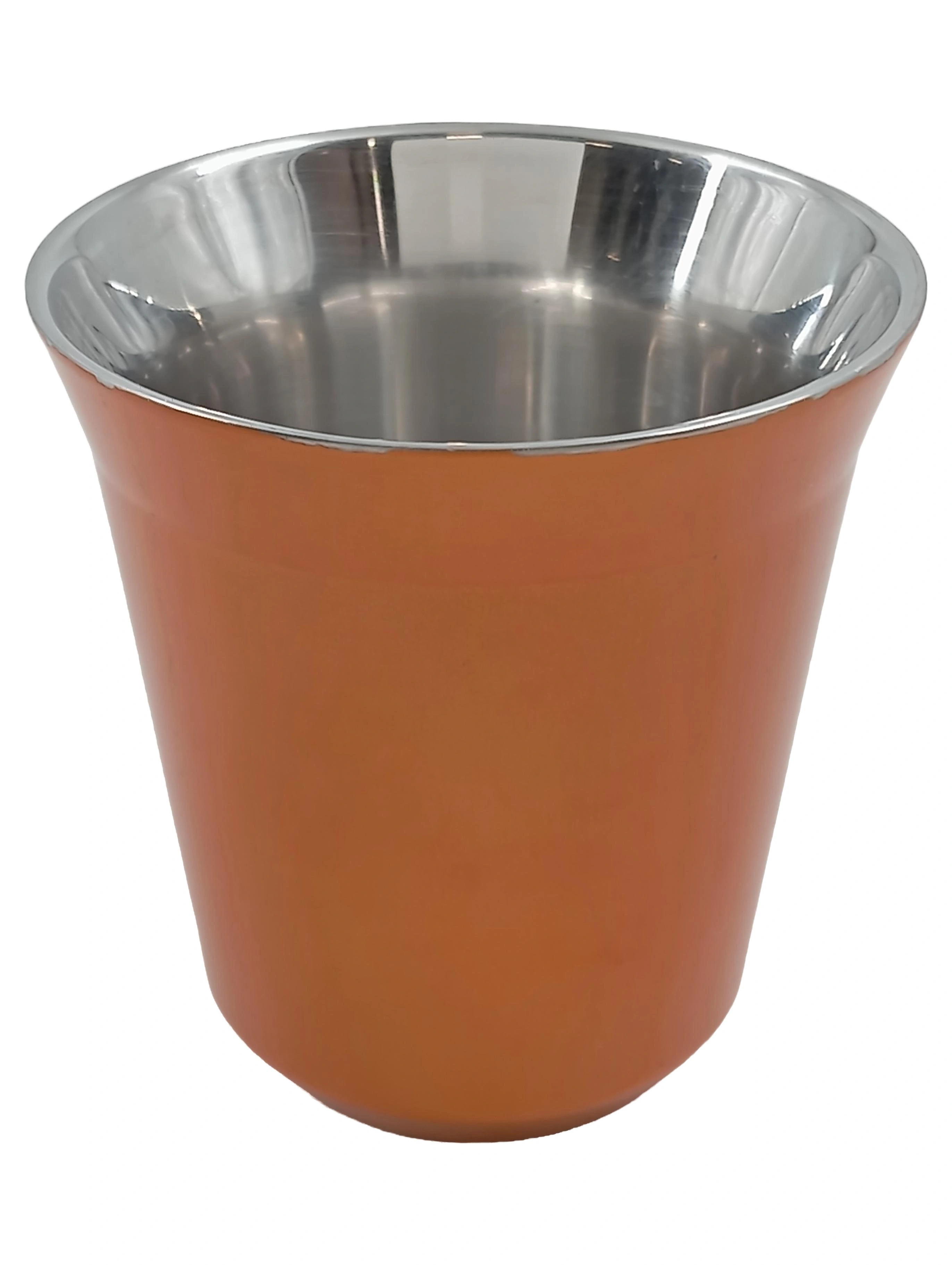 NESPRESSO Eiskübel Orange Metall Edelstahl Eiswürfelbehälter Party 1