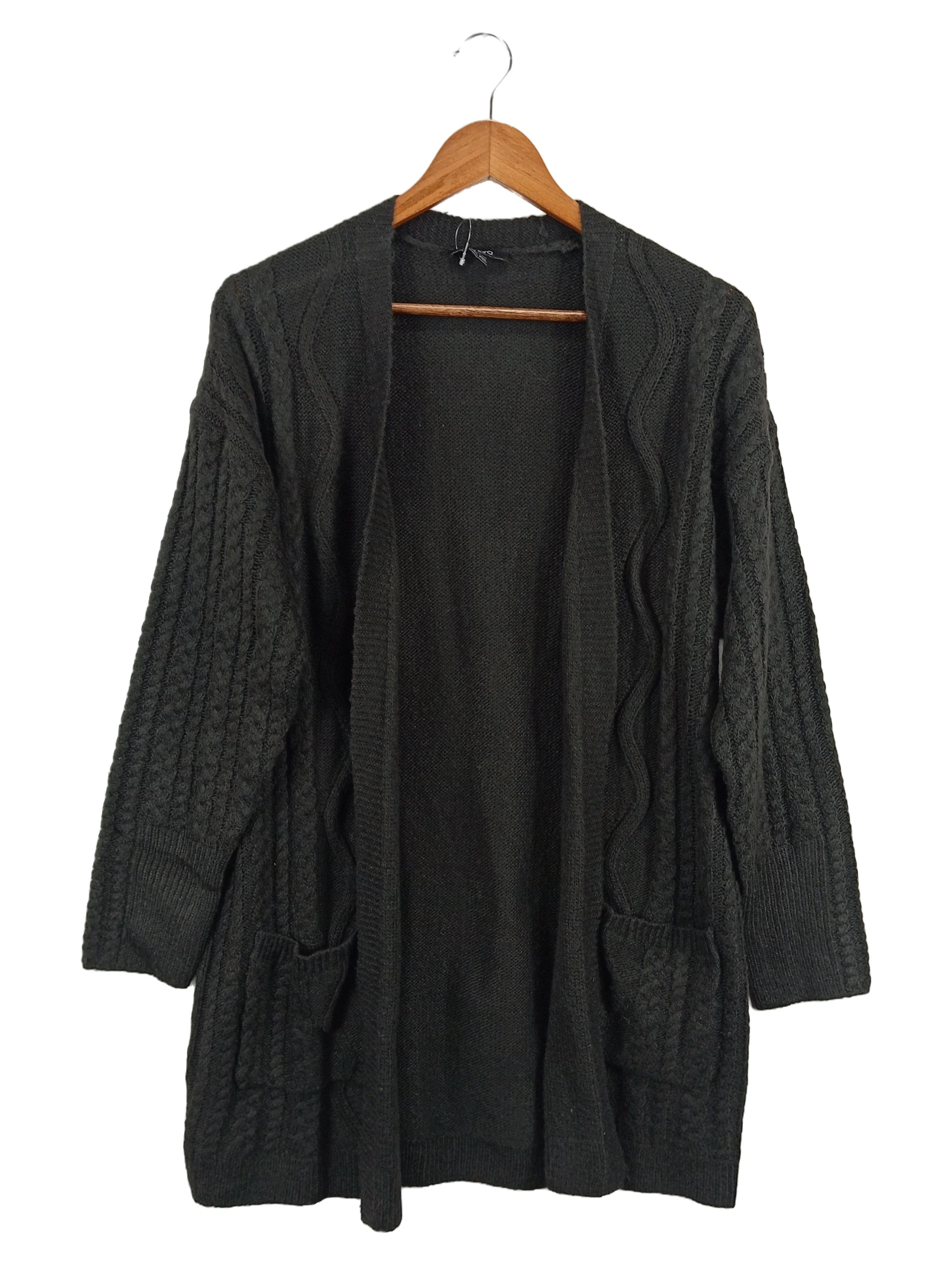 ESMARA BY HEIDI KLUM Damen Strickjacke Grau Zopfstrickmuster Gr. 38/M 1