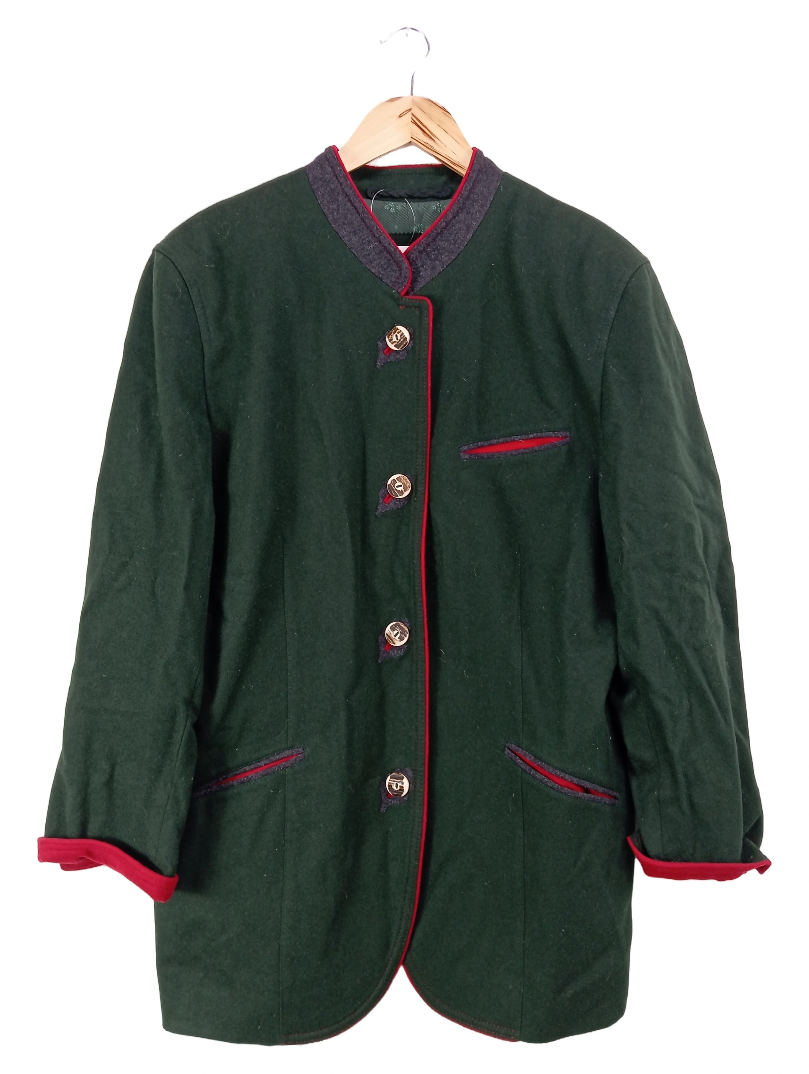 RESI HAMMERER Damen Trachtenjacke Gr. 40/L Grün Klassisch Traditionell Wolle 1