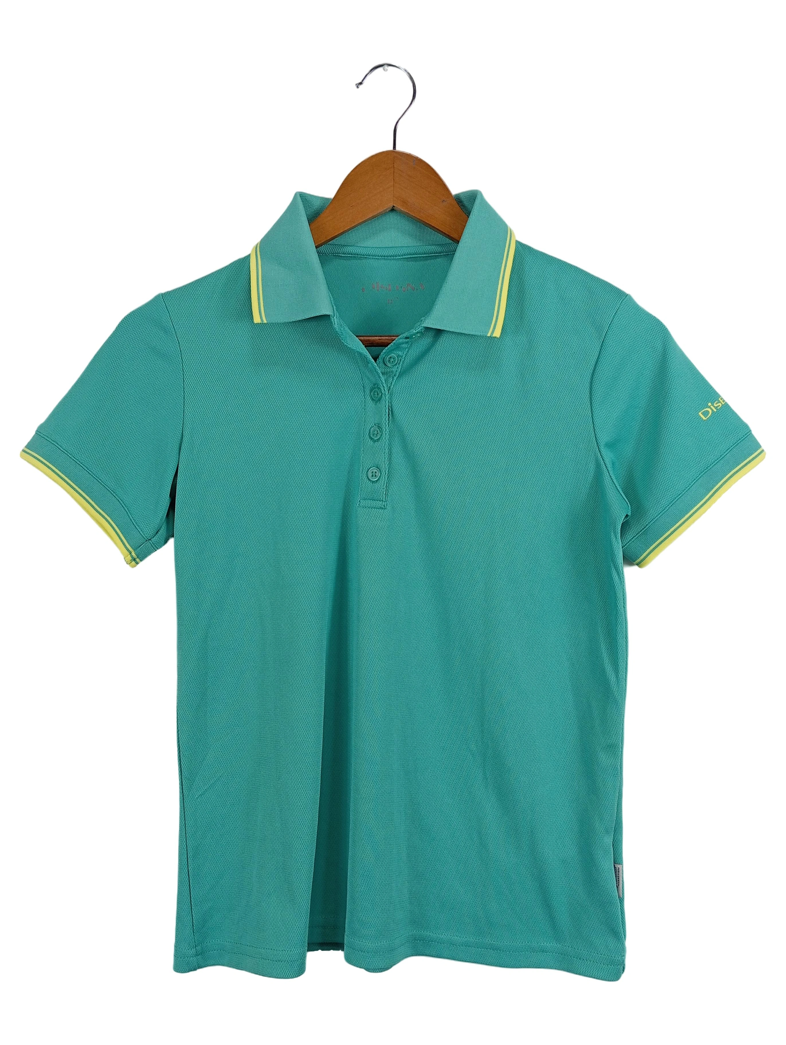 DISEGNA Damen Poloshirt Grün Gr. 38/M Casual Sportlich Kurzarm 1