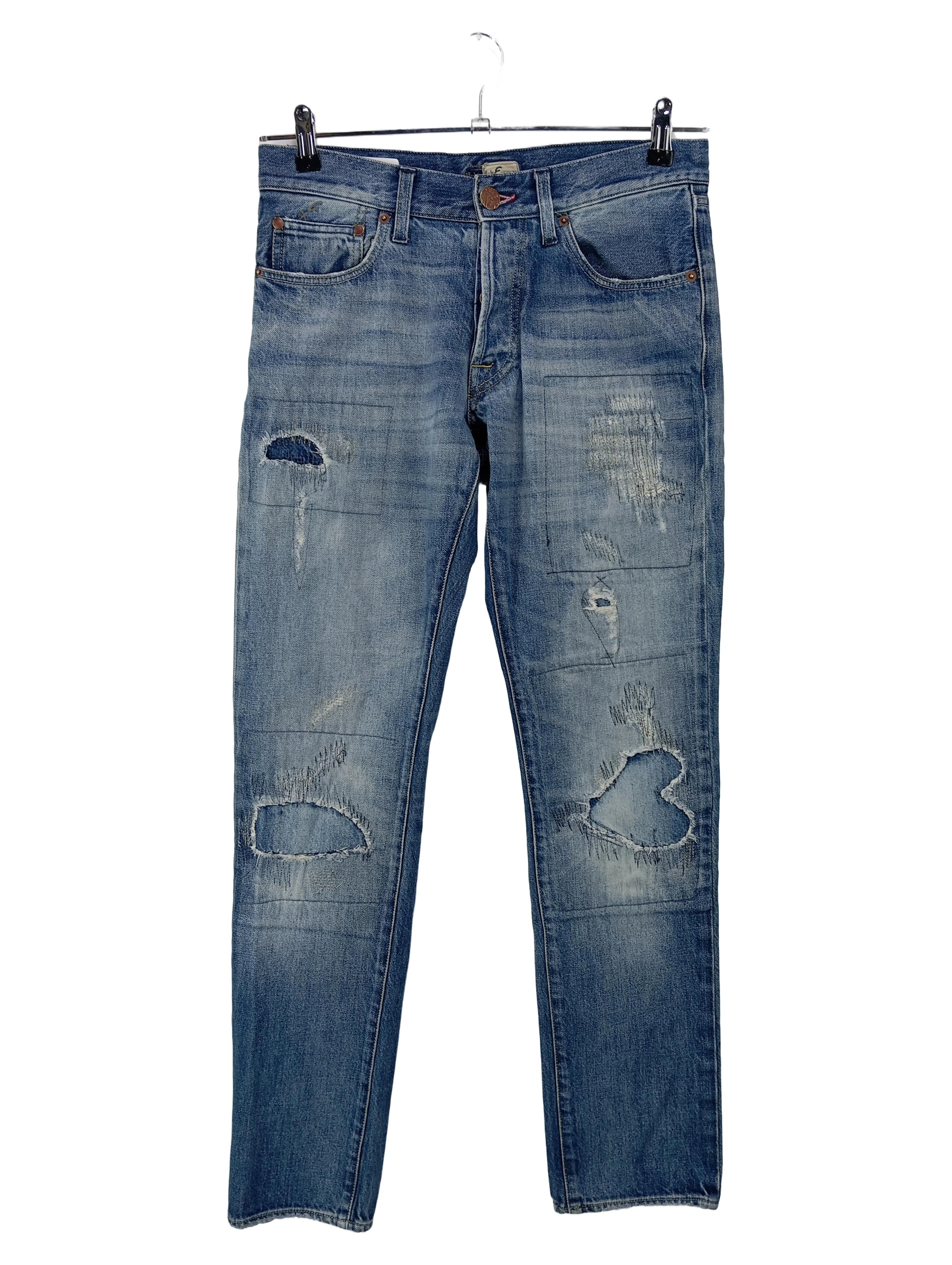 ENERGIE Damen Destroyed Jeans W30/38/M Blau Casual Denim Hose 1