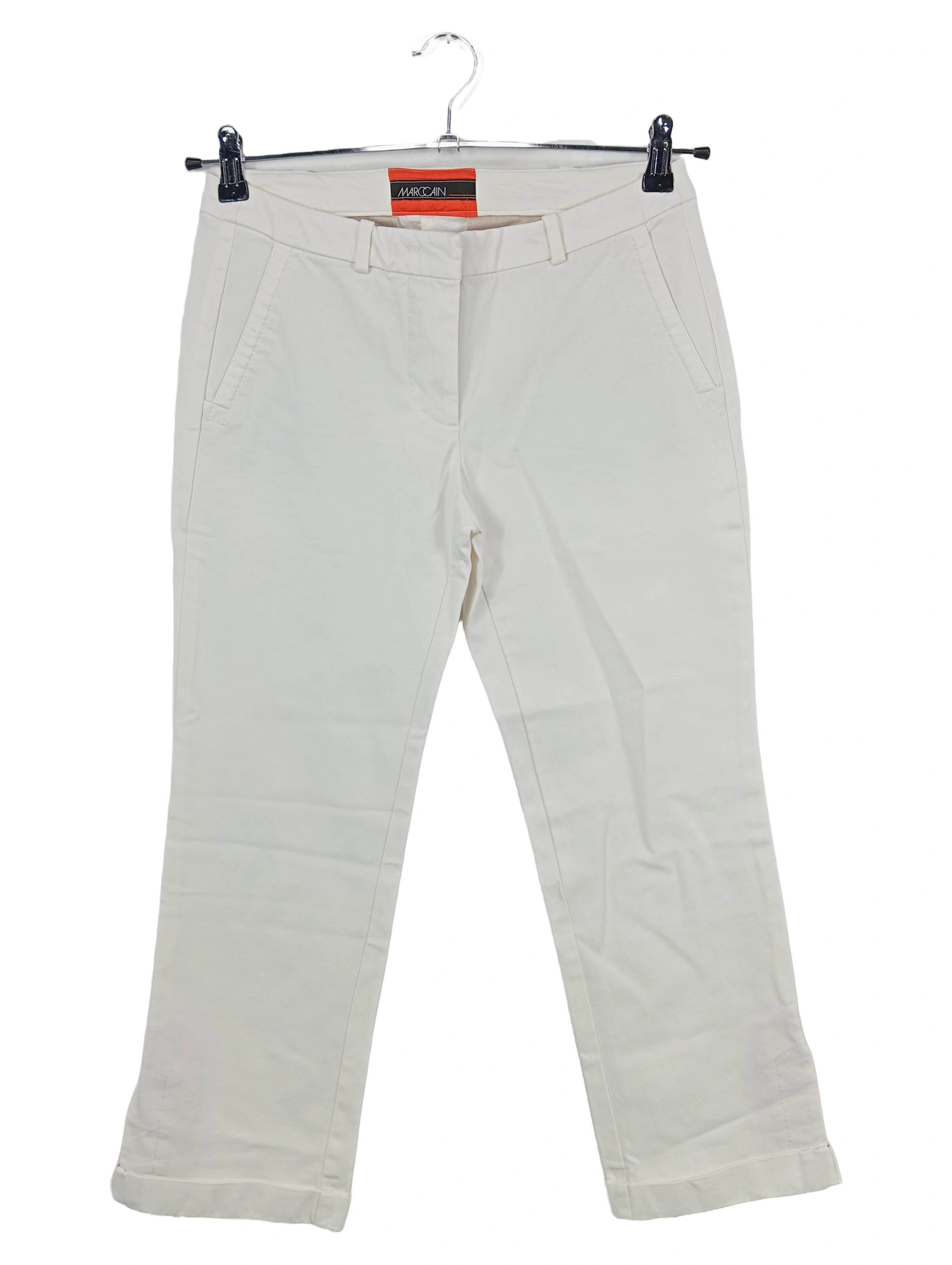 MARC CAIN Damen Stoffhose Gr. N2 (36/S) Weiß Klassisch Elegant 1
