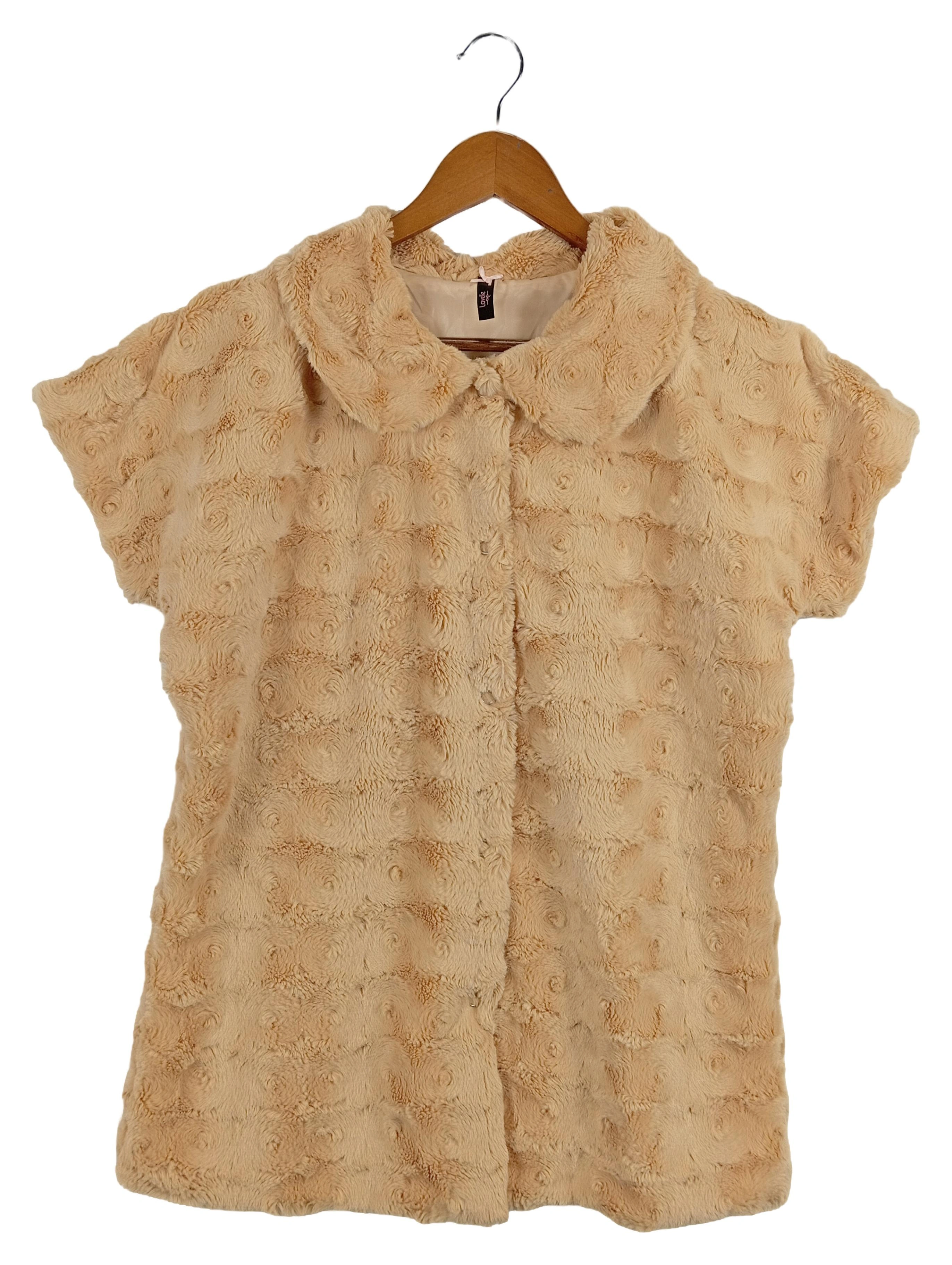 Lavelle Damen Fellweste Beige Gr. 40/L Strukturmuster Elegant Casual 1