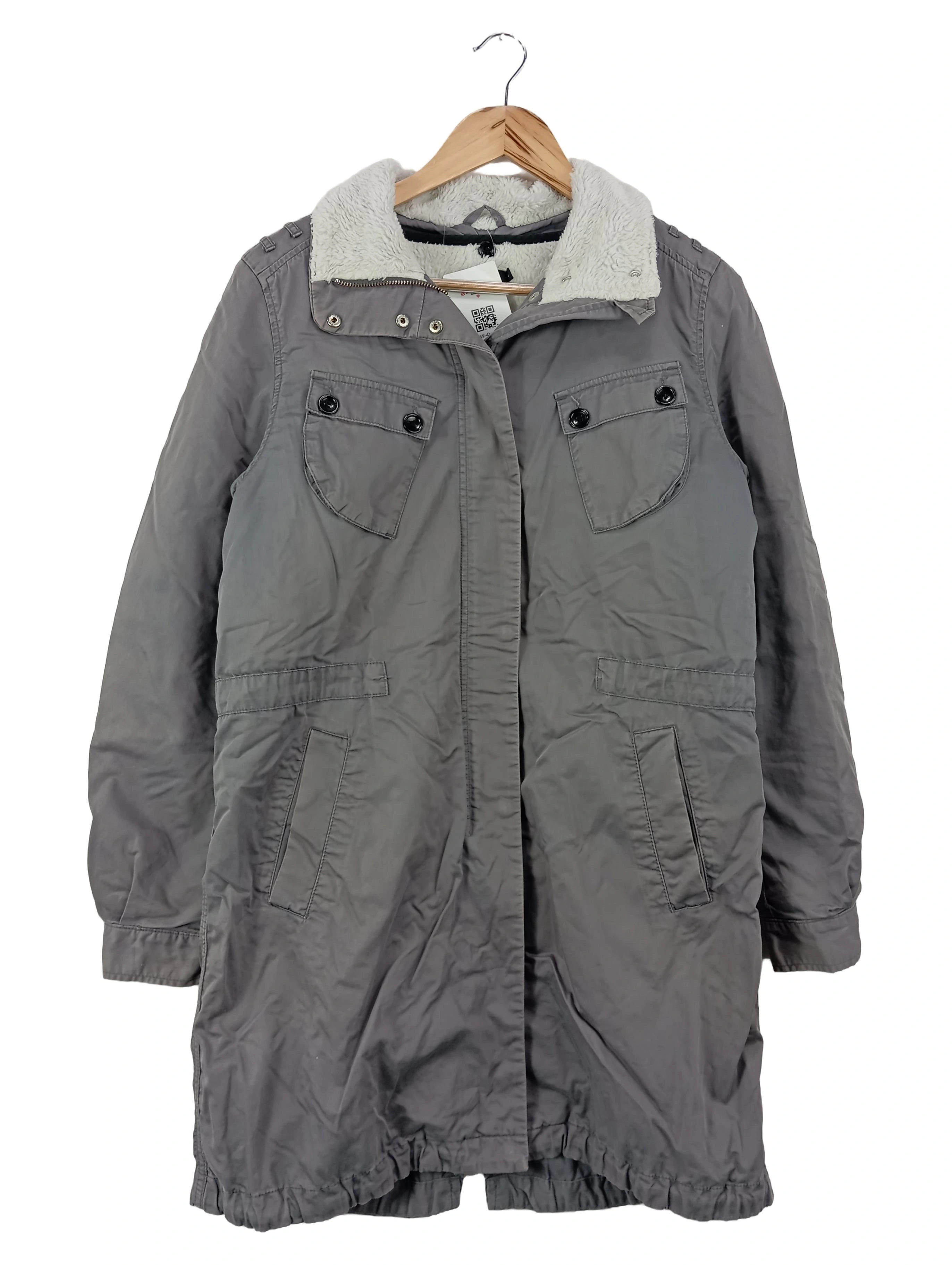 FILIPPA K Wintermantel Damen 36/S Grau Klassisch Baumwolle Parka 1
