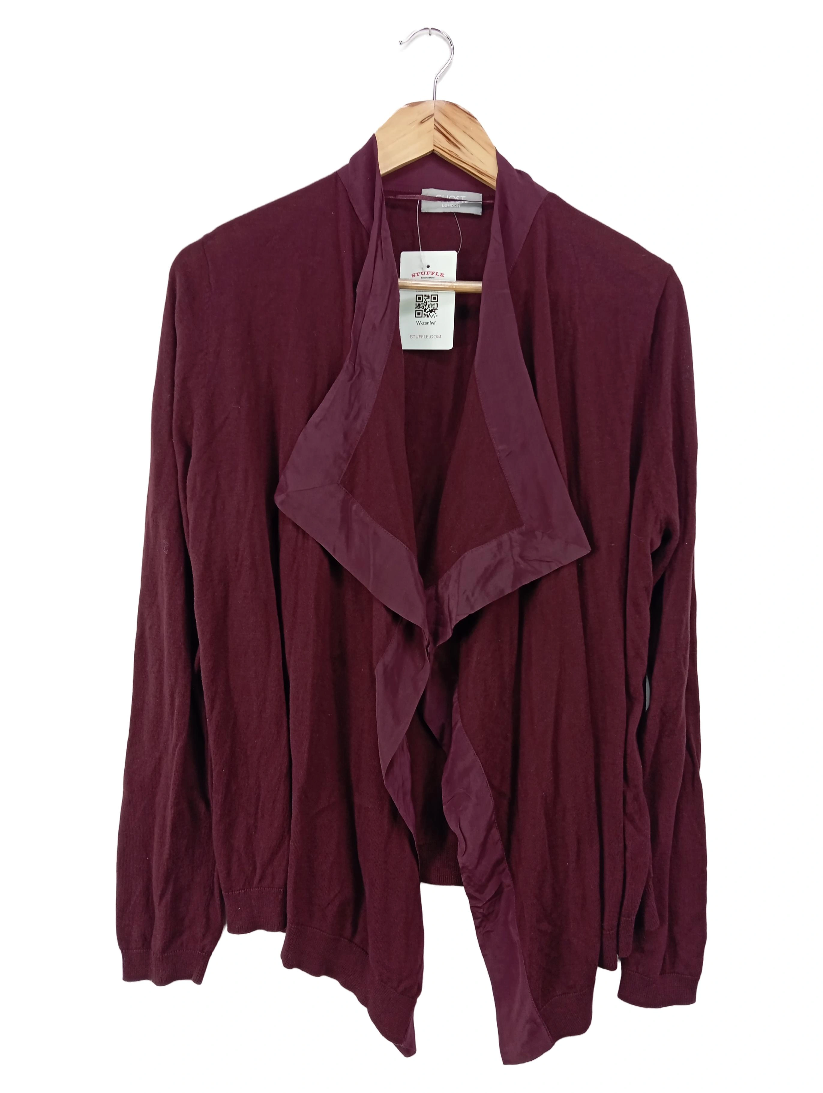 GHOST Damen Strickjacke Rot Einheitsgröße Elegant Baumwolle Seide 1