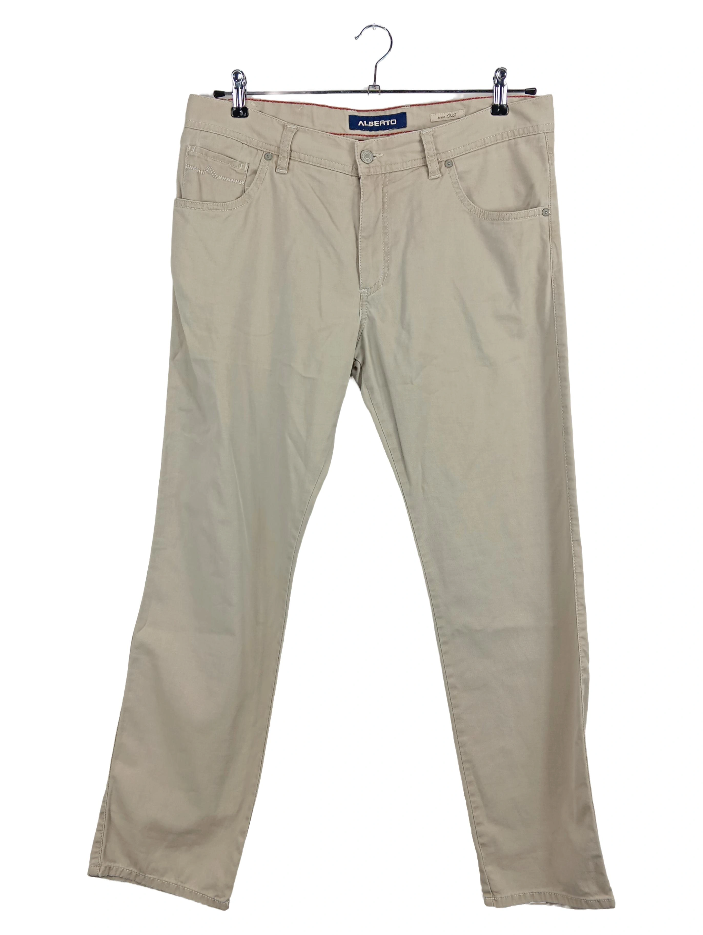 ALBERTO Herren Jeans Regular Fit W35/L30 Beige Casual Modern Fit 1